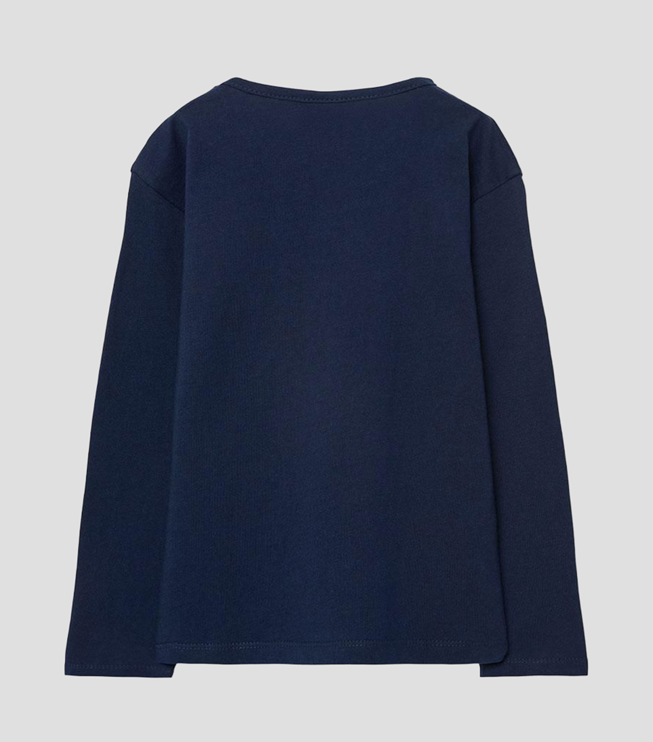 Playera cuello redondo manga larga estampada Niña