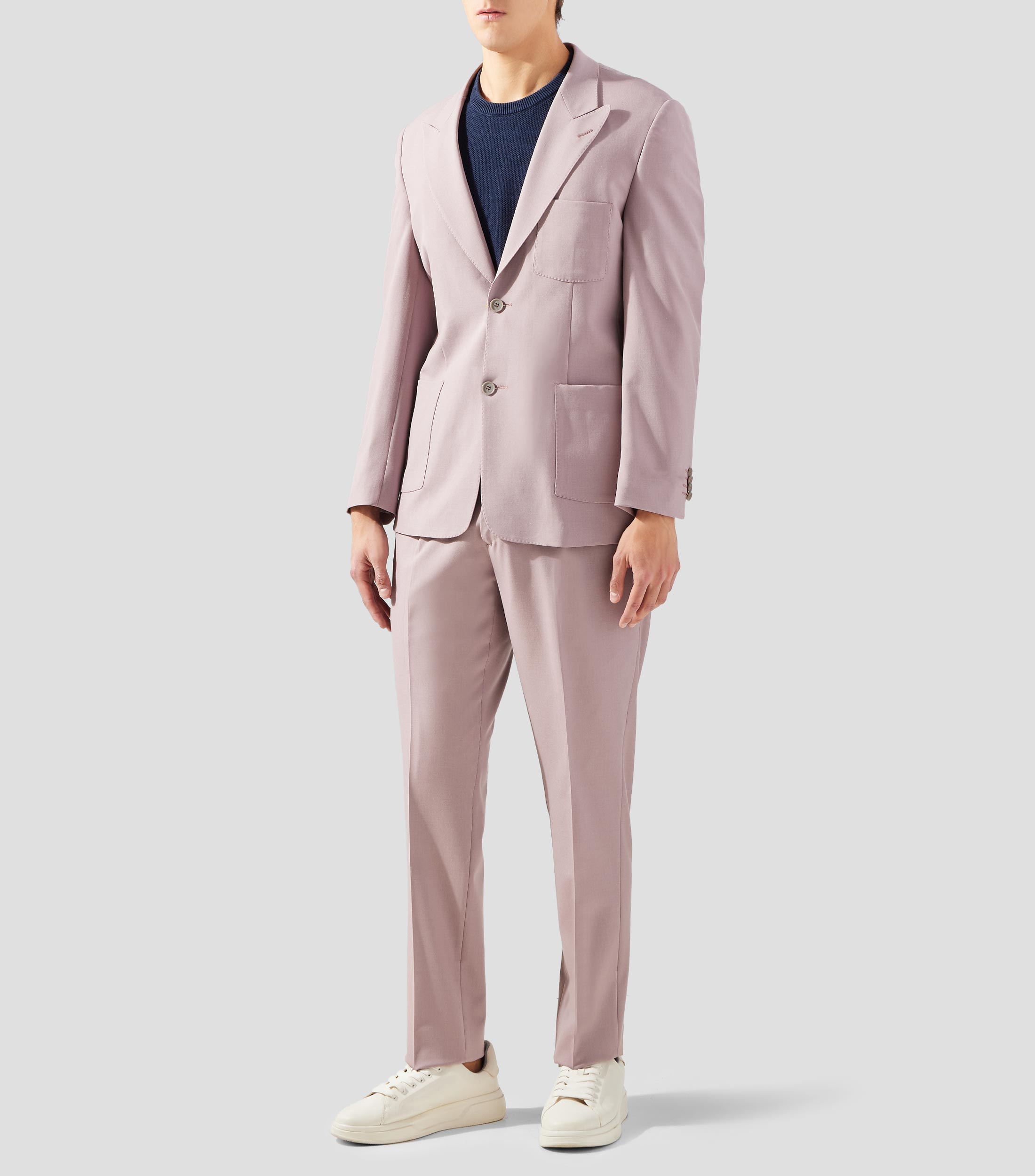 Traje de corte recto liso Hombre