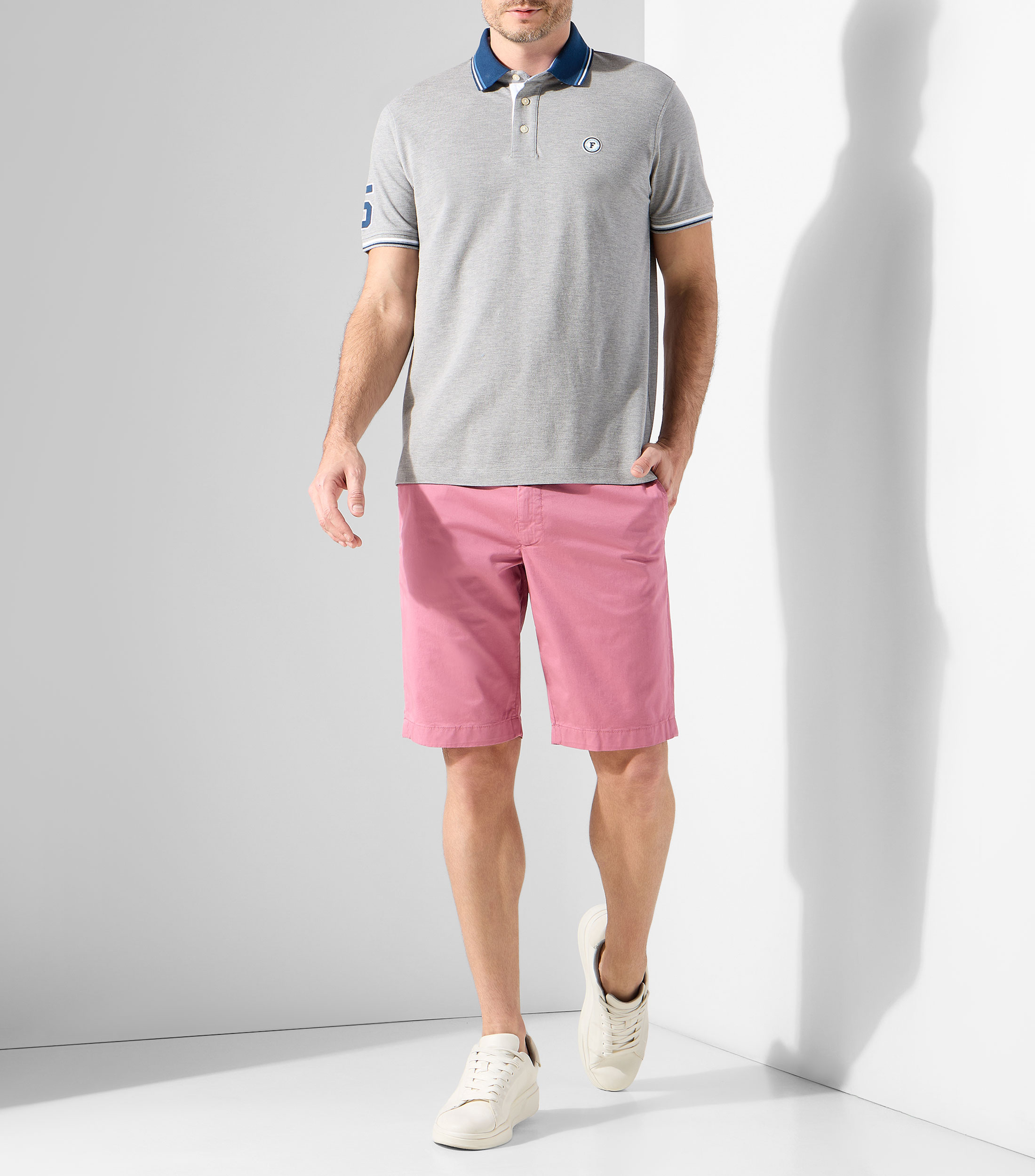 Playera polo manga corta sólida Hombre