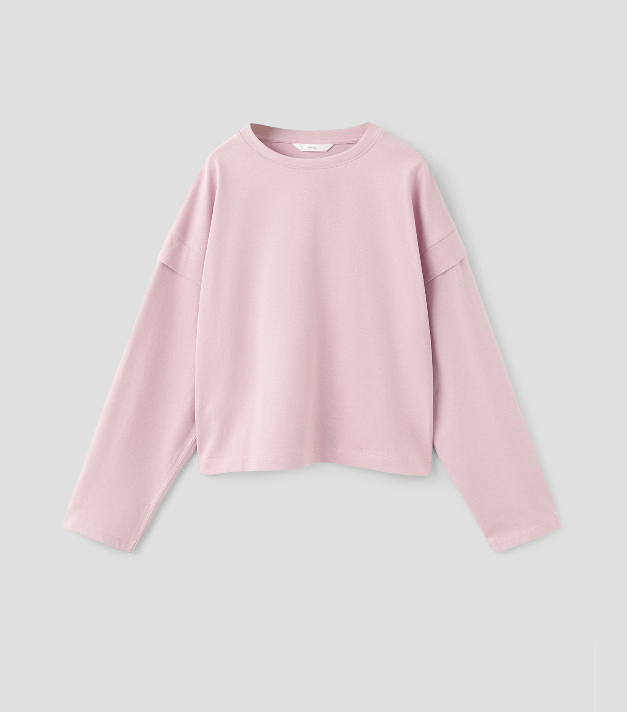 Playera cuello redondo manga larga lisa Niña