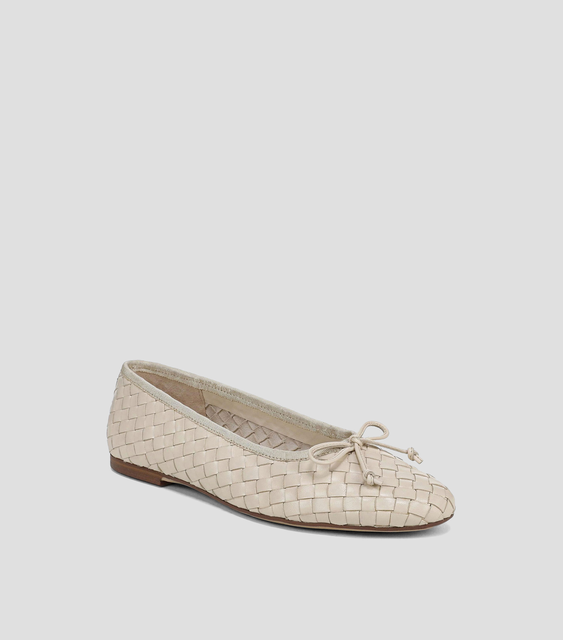 Flats en piel con moño Mujer