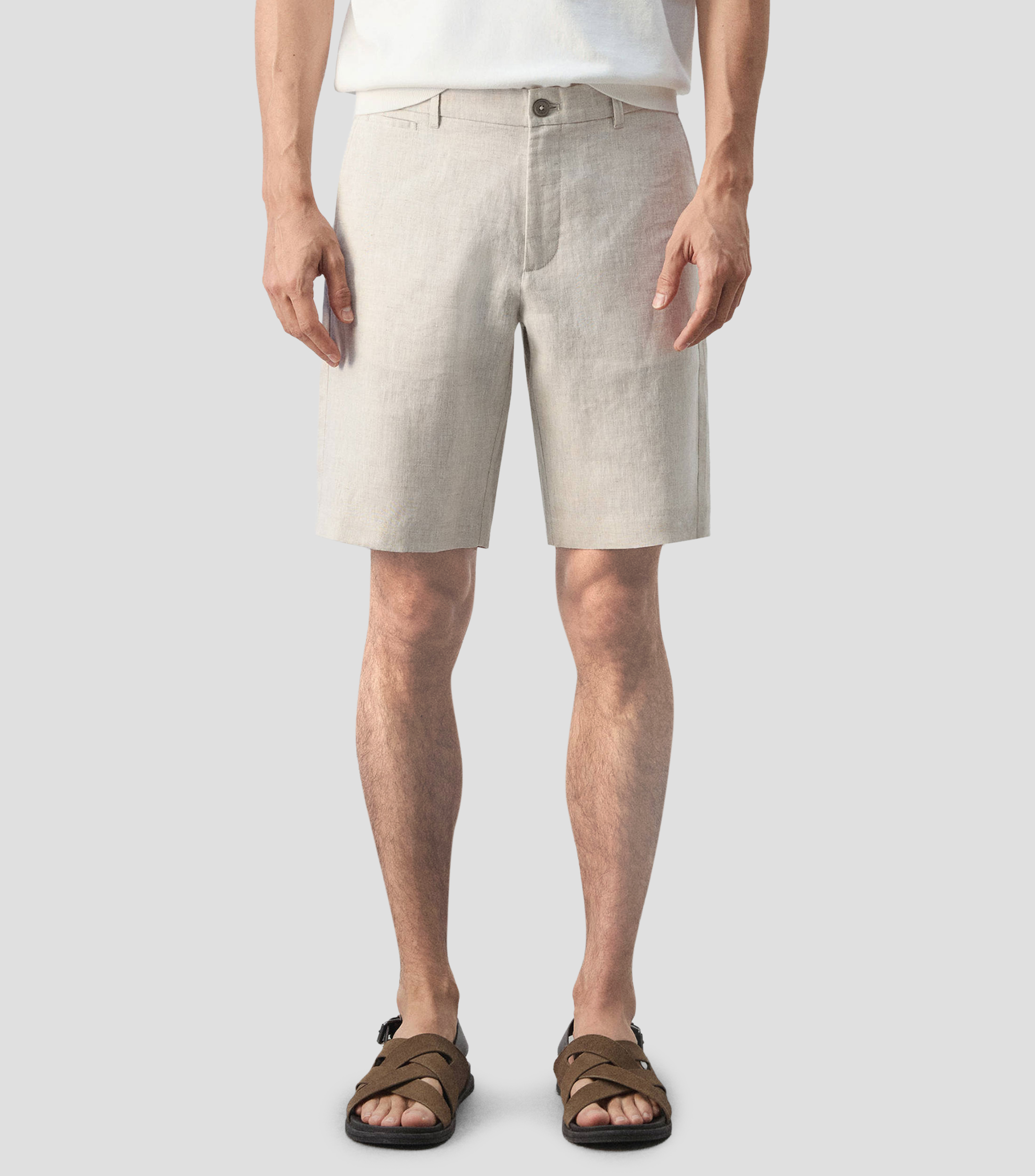Bermuda en lino sólido Hombre