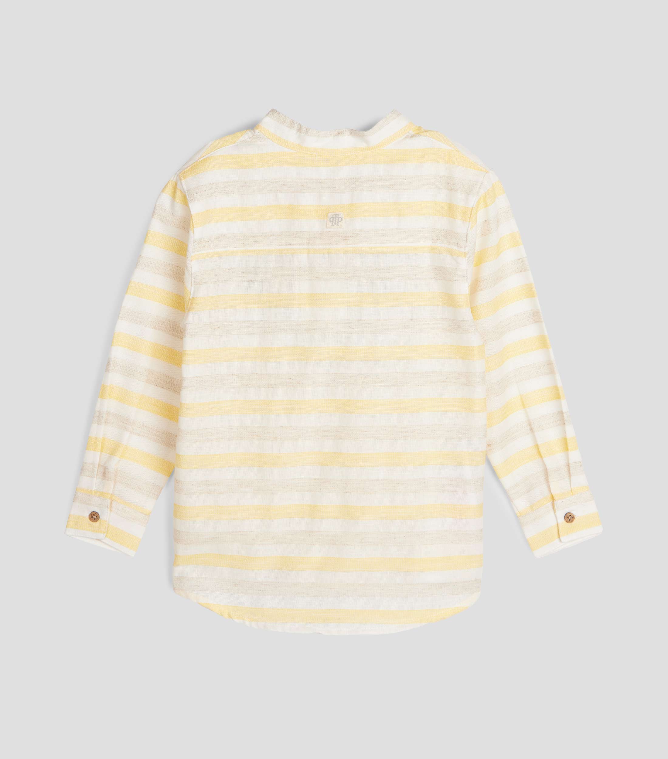 Camisa de rayas cuello mao manga larga Niño