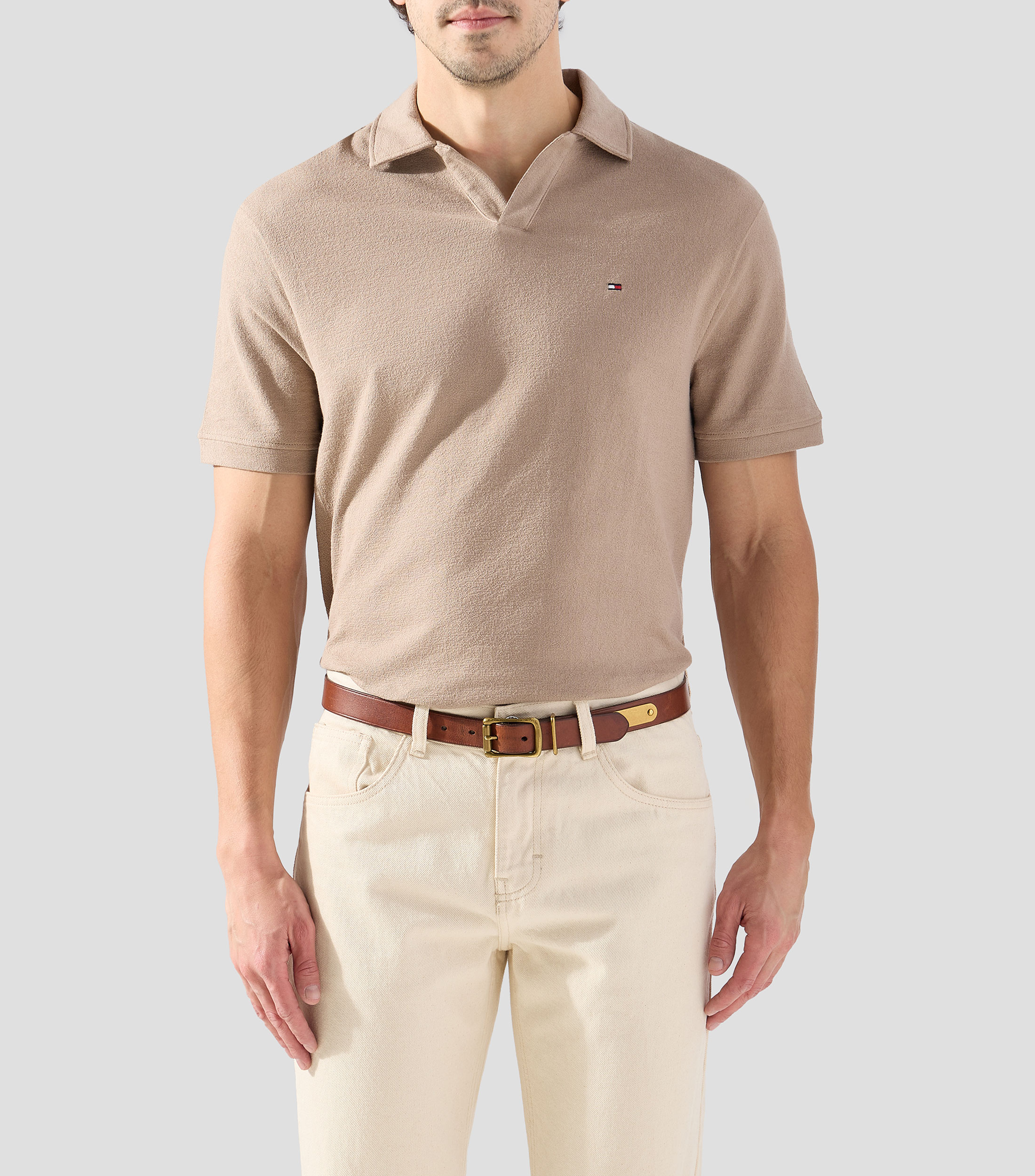 Playera tipo polo manga corta lisa Hombre