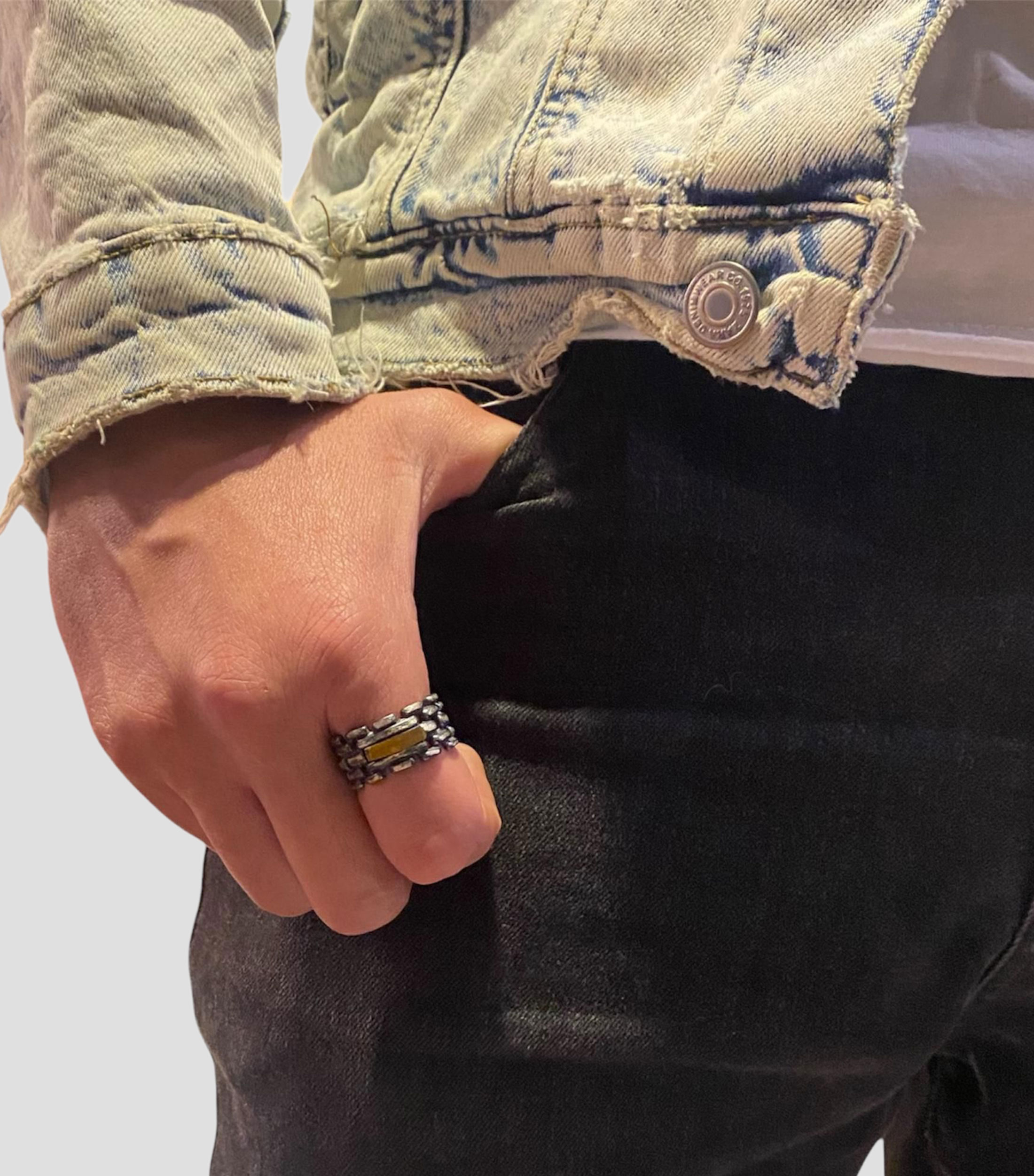 Anillo en plata .925 con piedra de ojo de tigre Unisex
