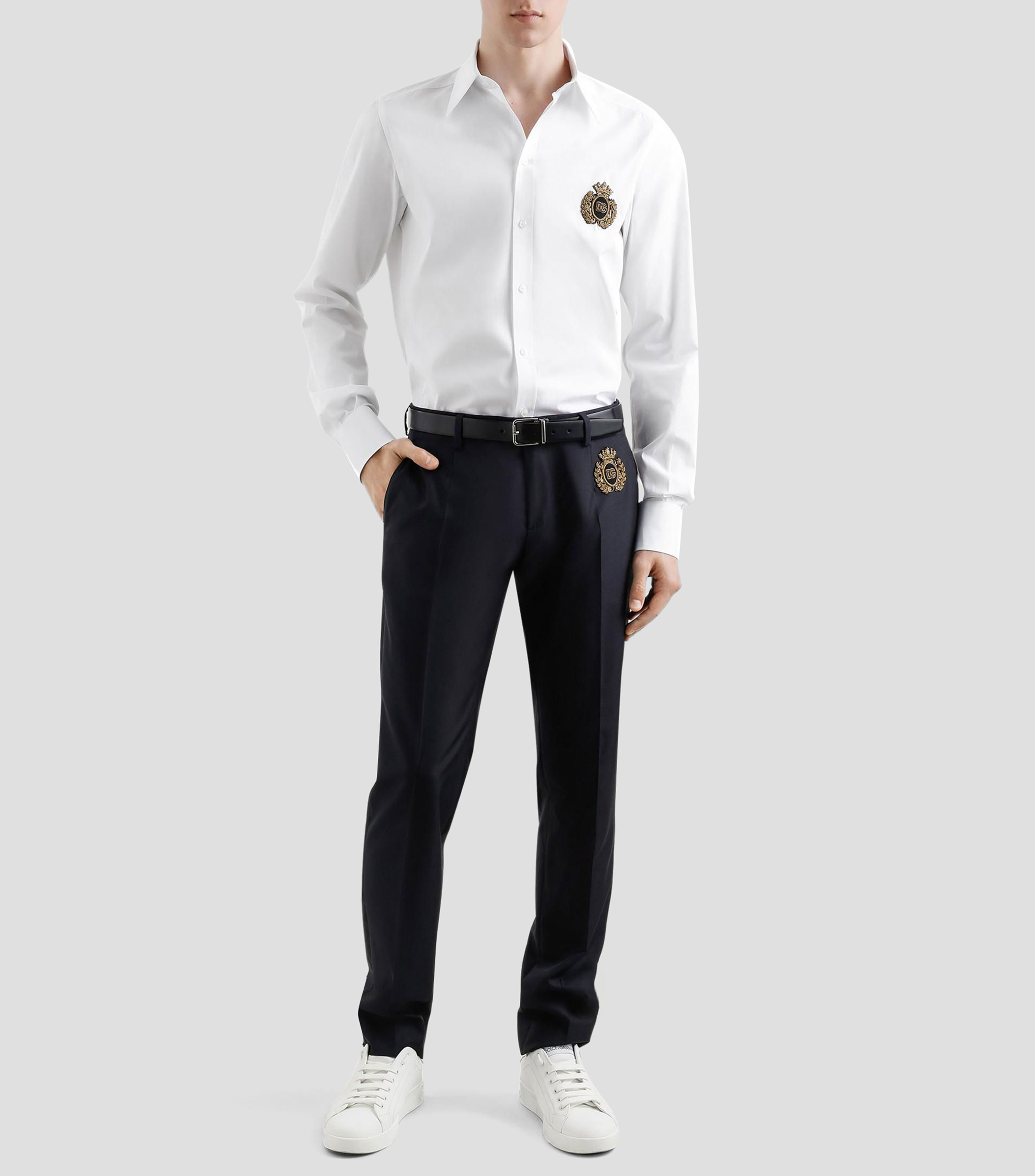 Camisa con bordado manga larga Hombre