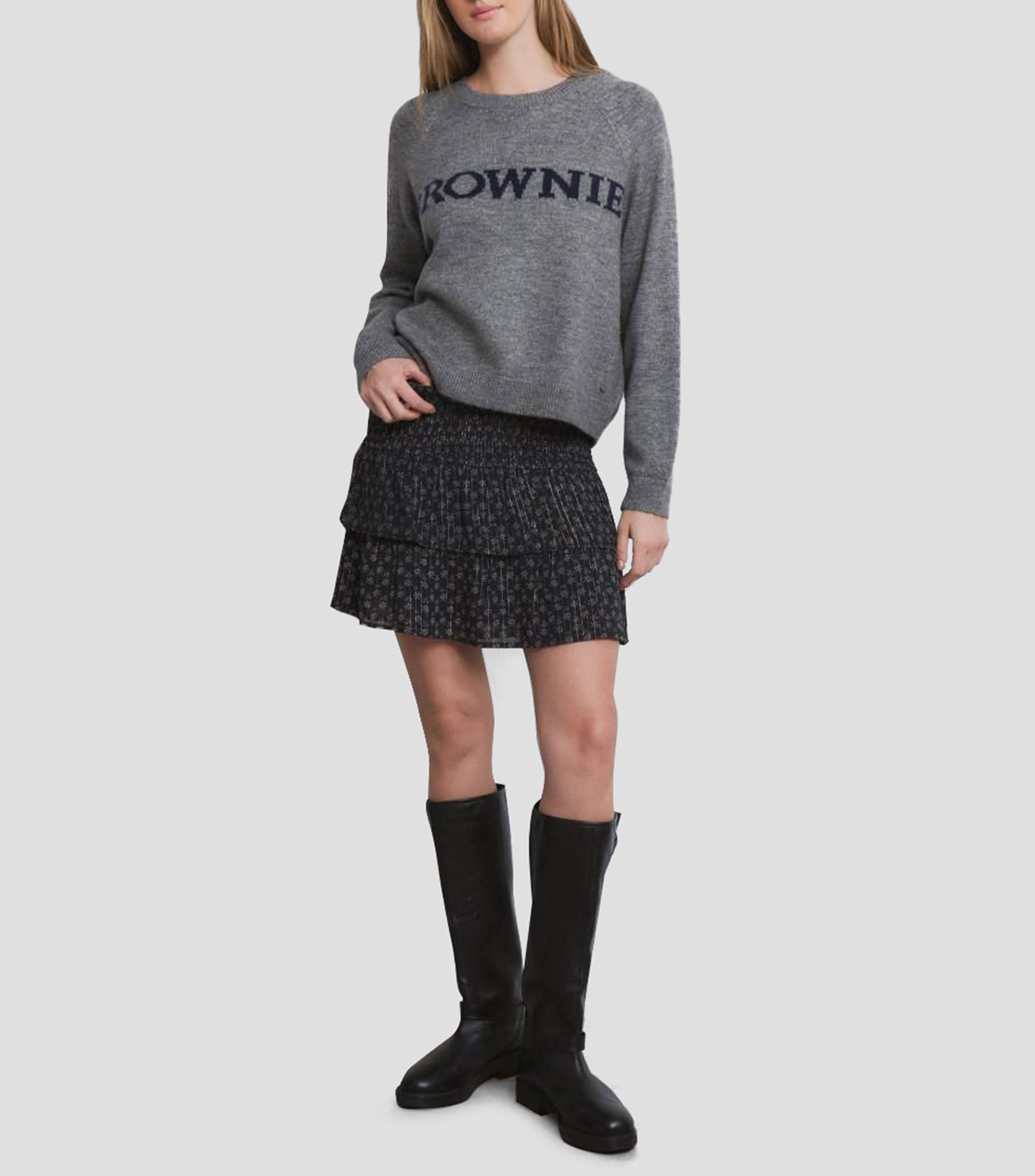 Falda corta de corte regular estampada Mujer