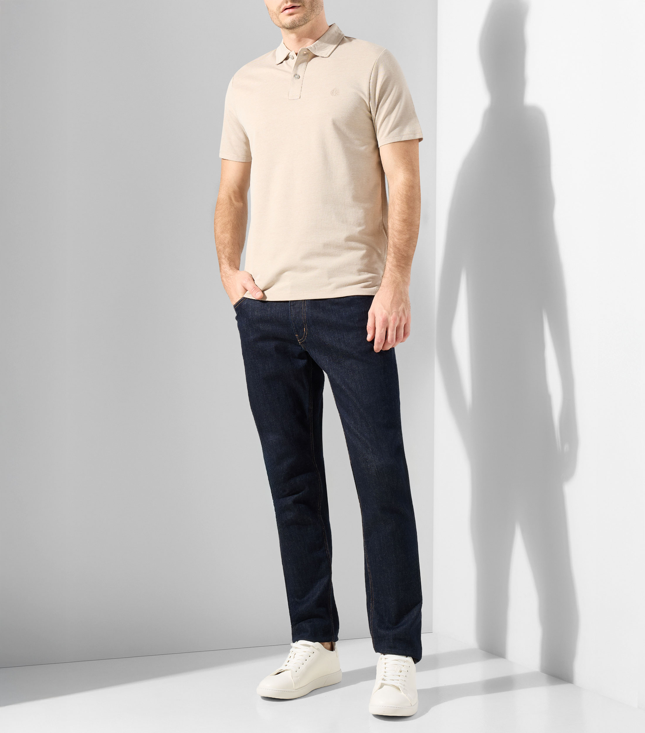 Playera Tipo Polo Manga Corta Diseño liso Hombre