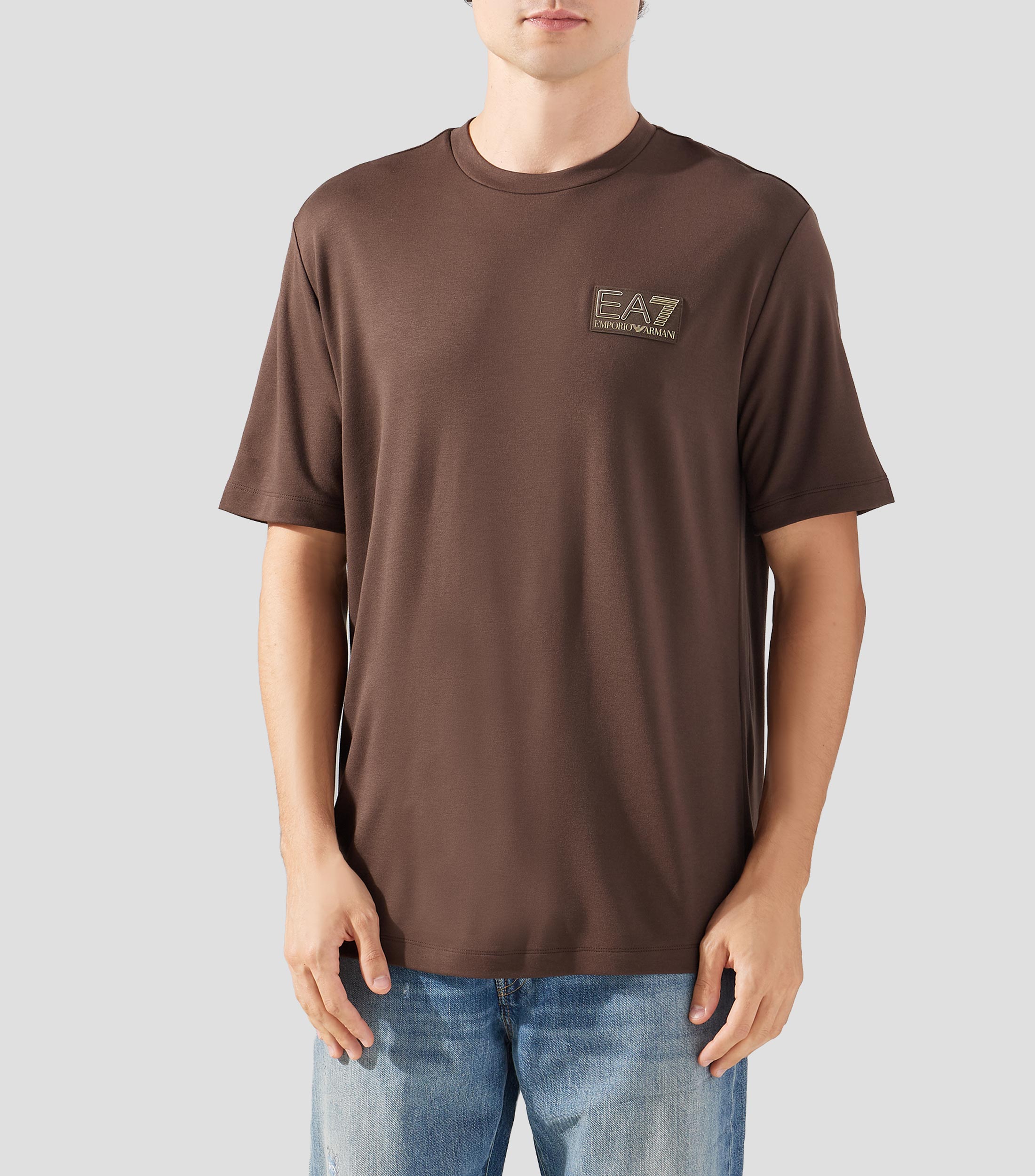 Playera cuello redondo manga corta con microdiseños Hombre