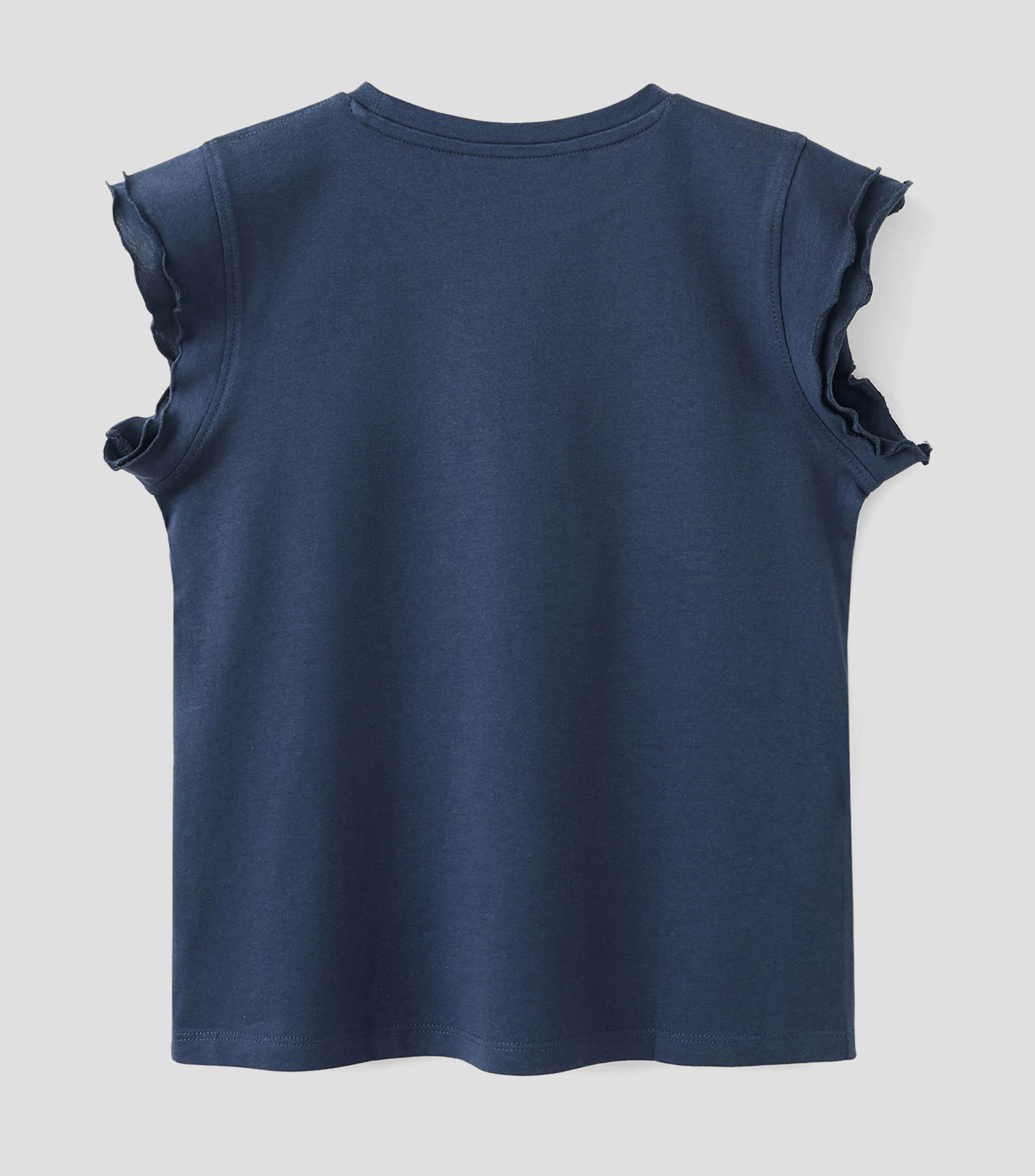 Playera cuello redondo sin mangas lisa Niña