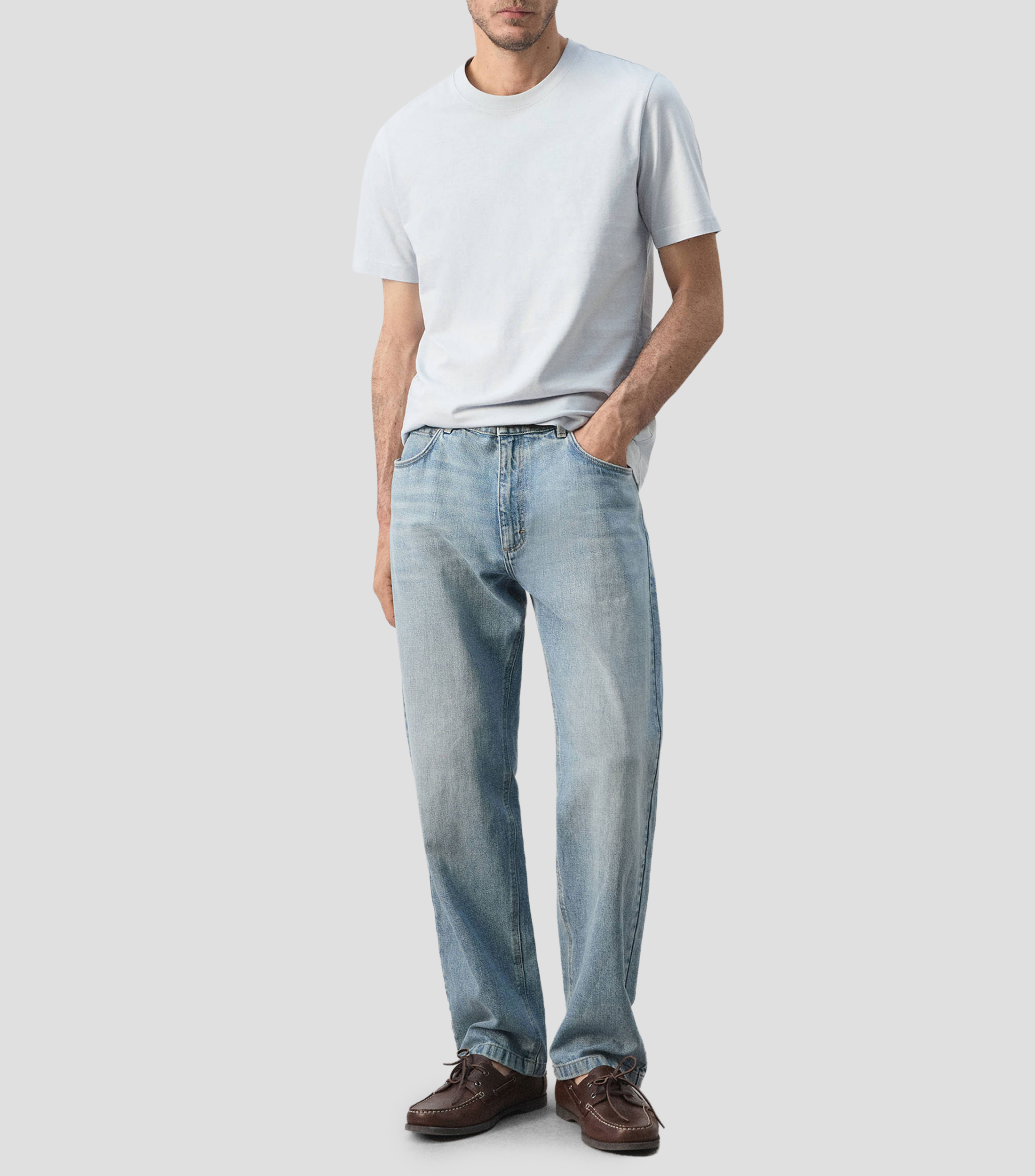 Playera cuello redondo manga corta lisa Hombre