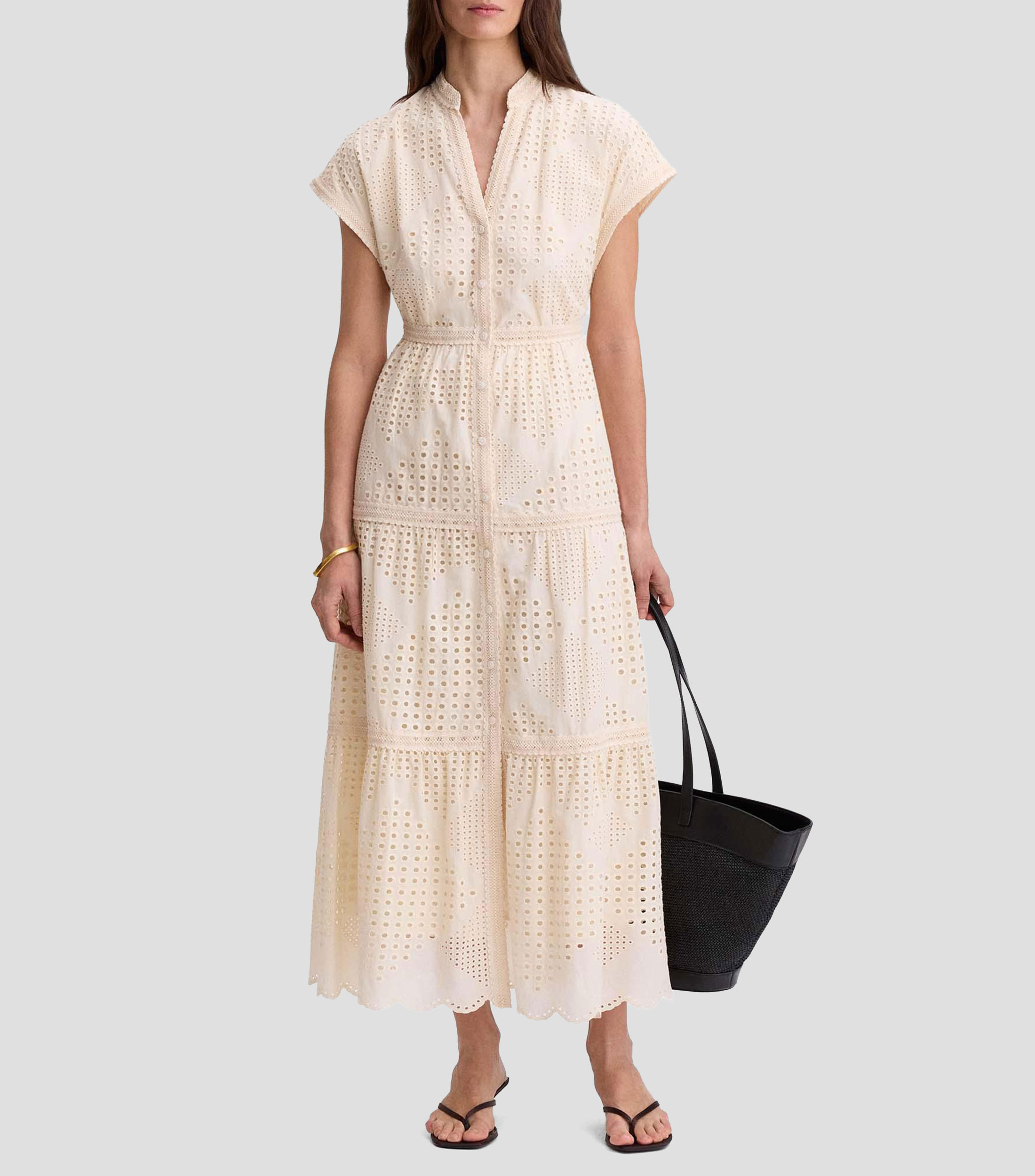 Vestido largo liso Mujer
