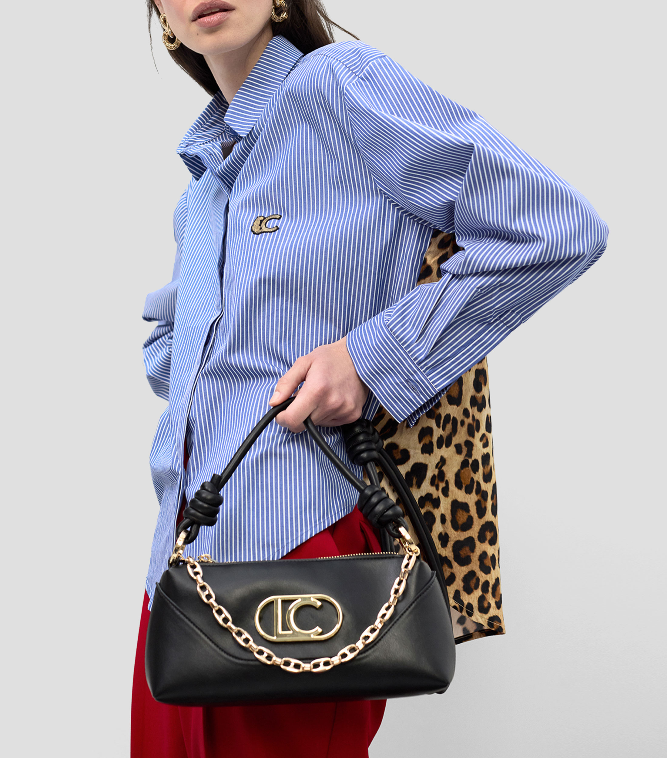 Bolsa crossbody negra lisa Mujer