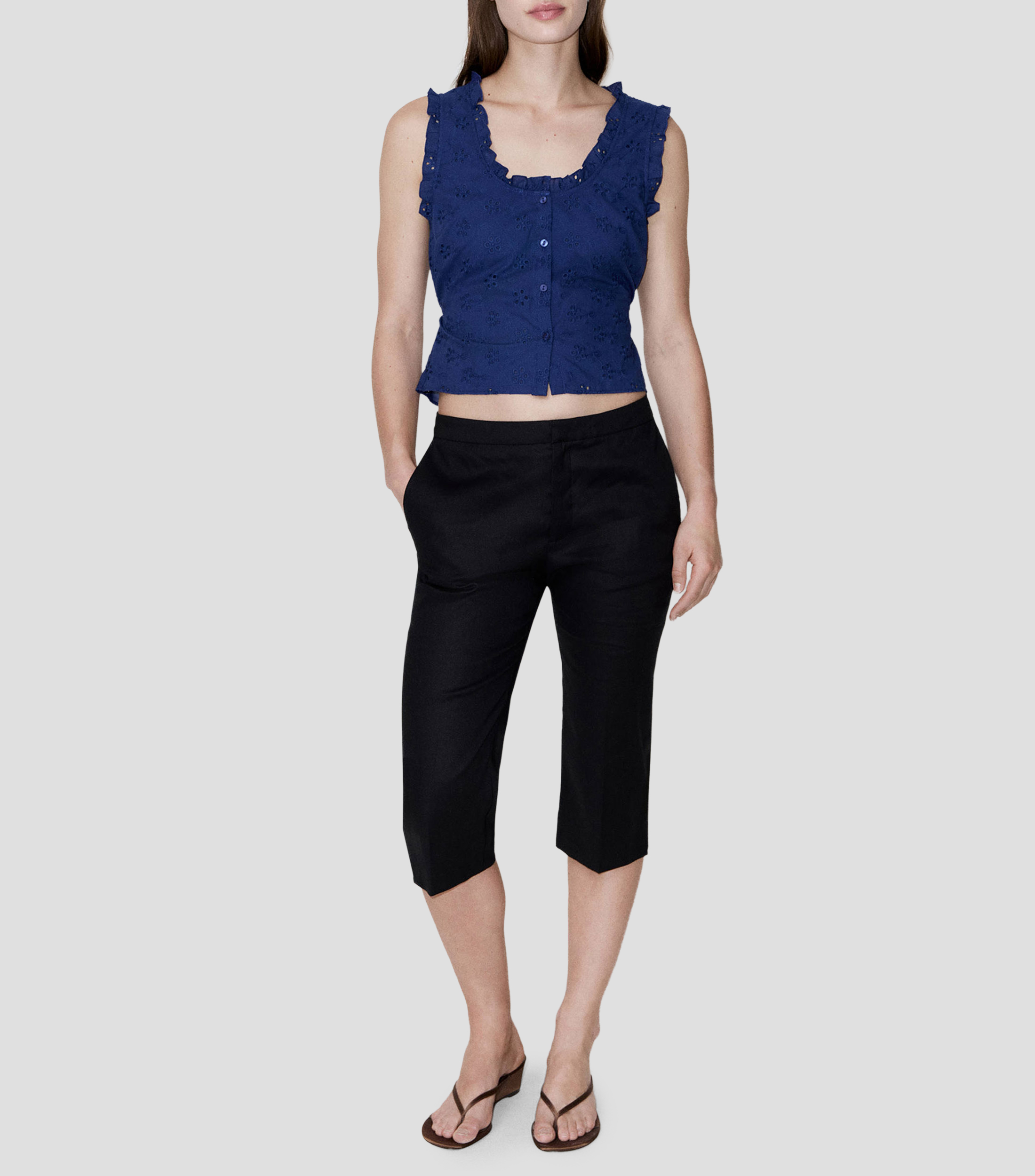 Blusa fantasía sin mangas Mujer