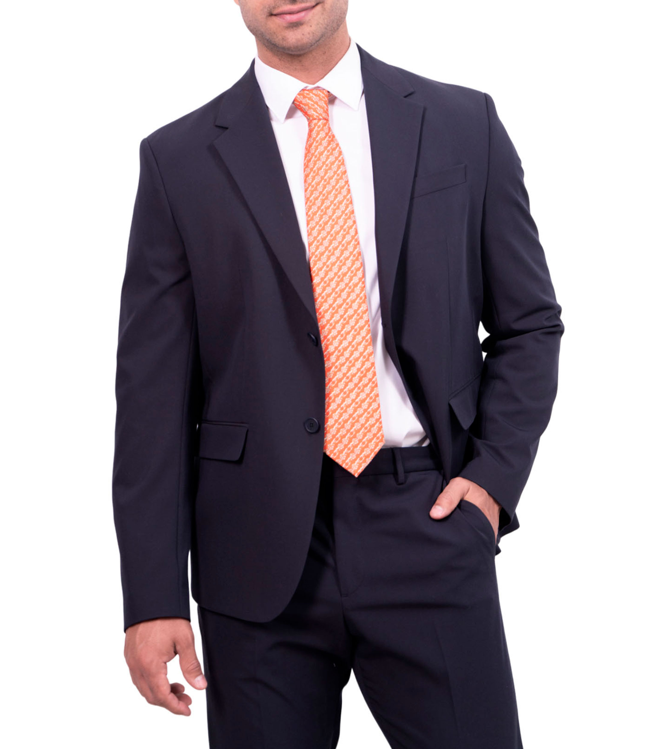 Corbata ancha en seda naranja intenso estampada Quetzalcóatl