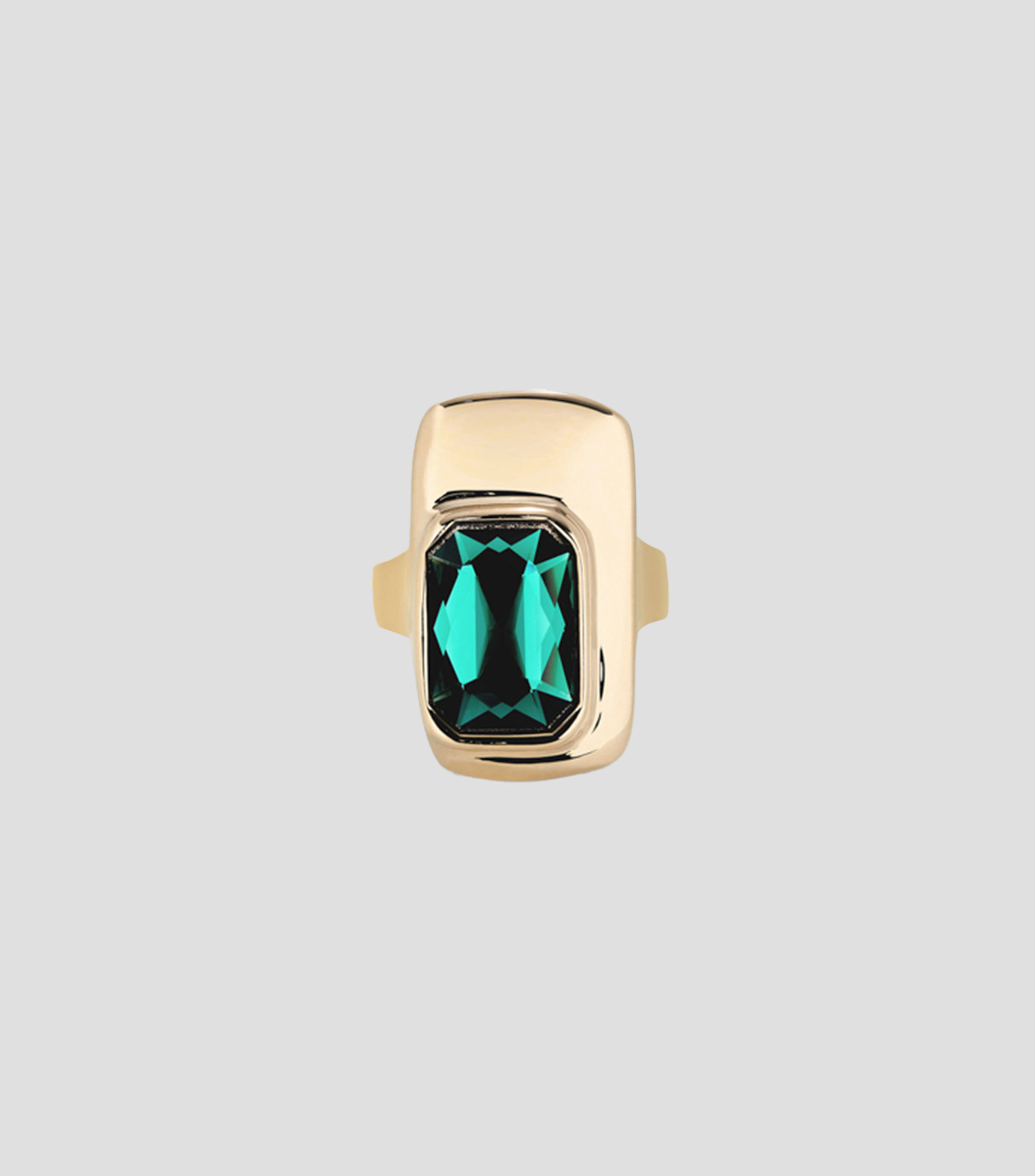 Anillo con cristal verde Mujer