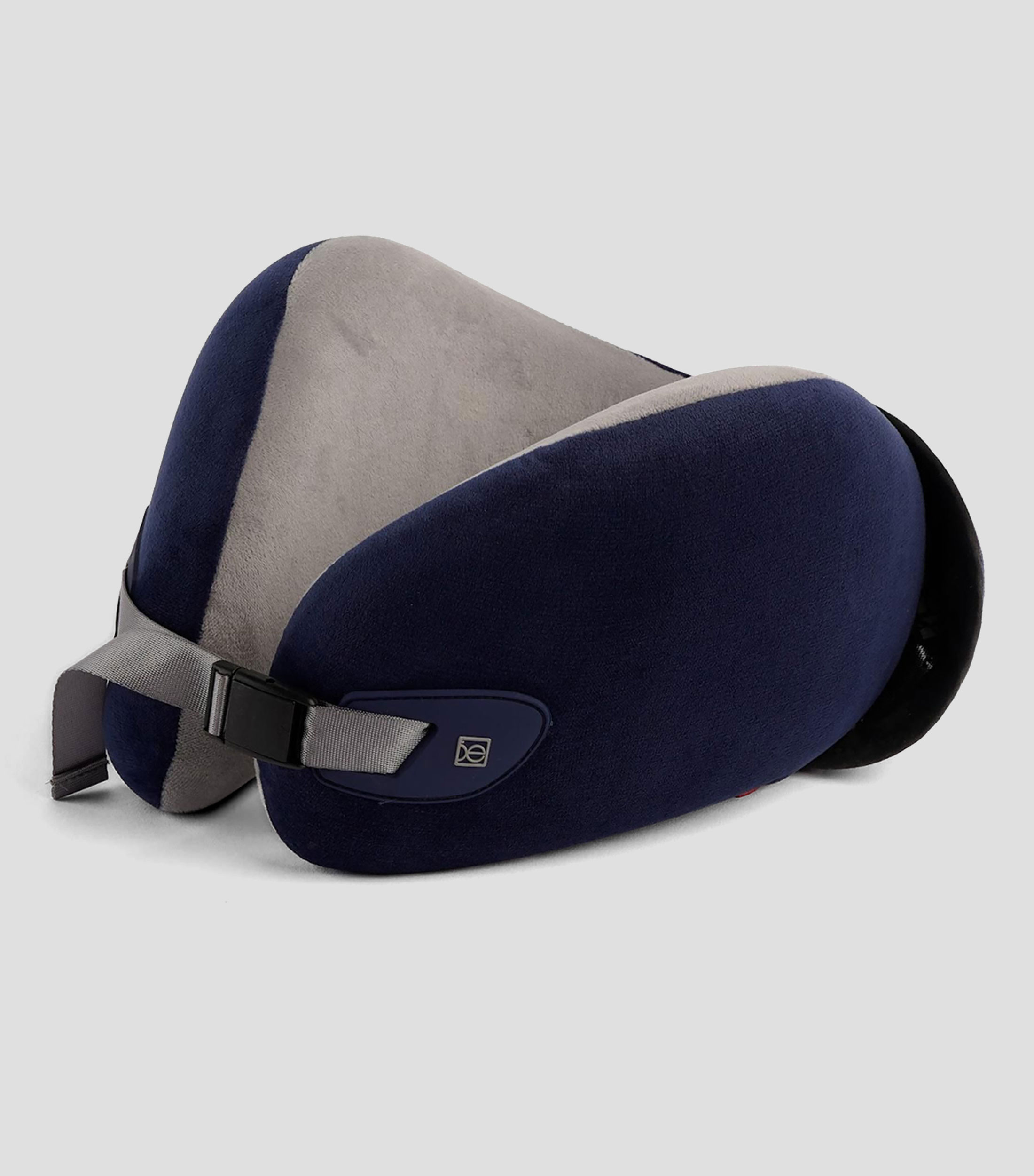 Almohada de viaje con antifaz Memory Foam Firme Ergo Azul con gris