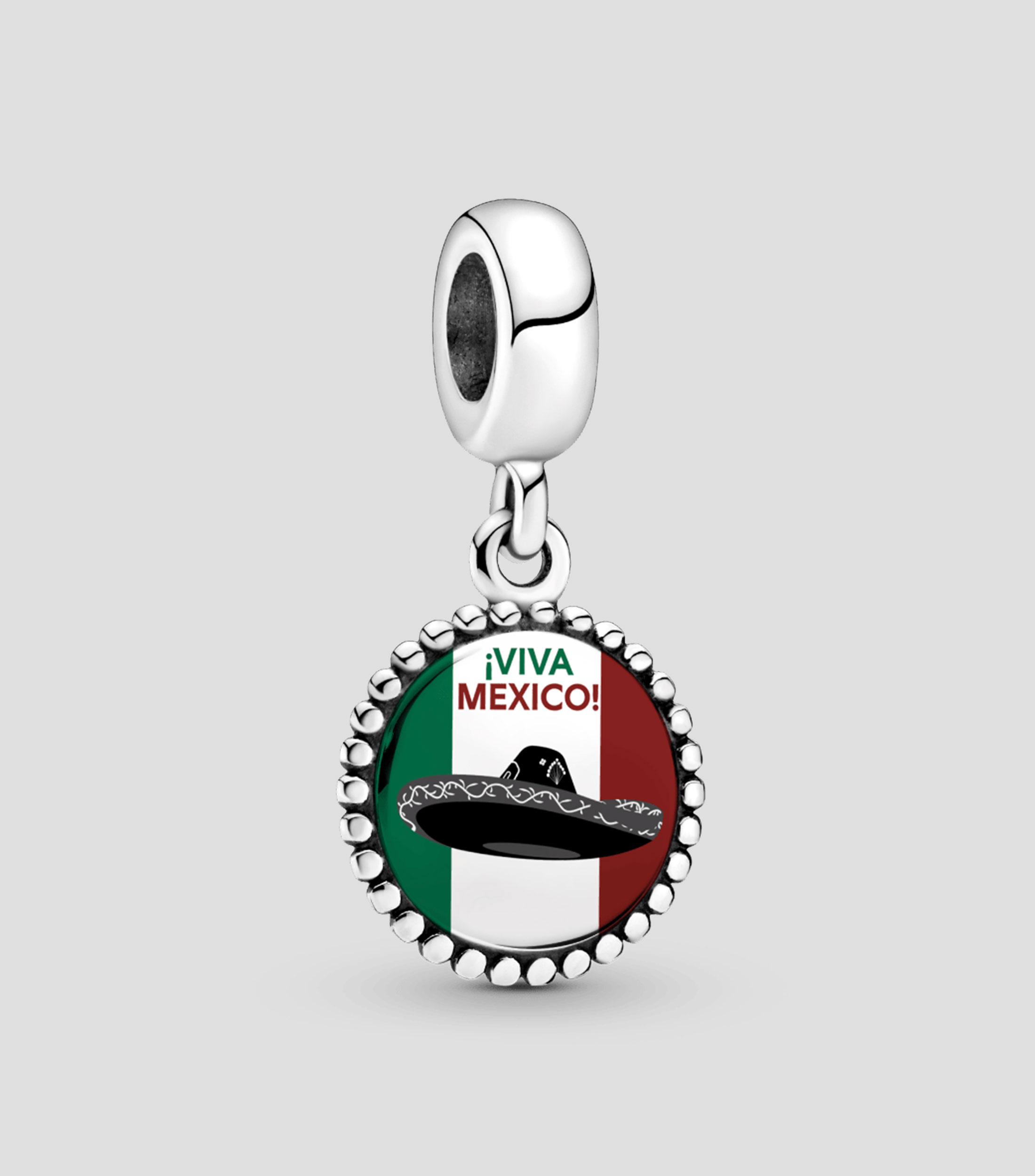 Charm circular en plata con sombrero Mujer