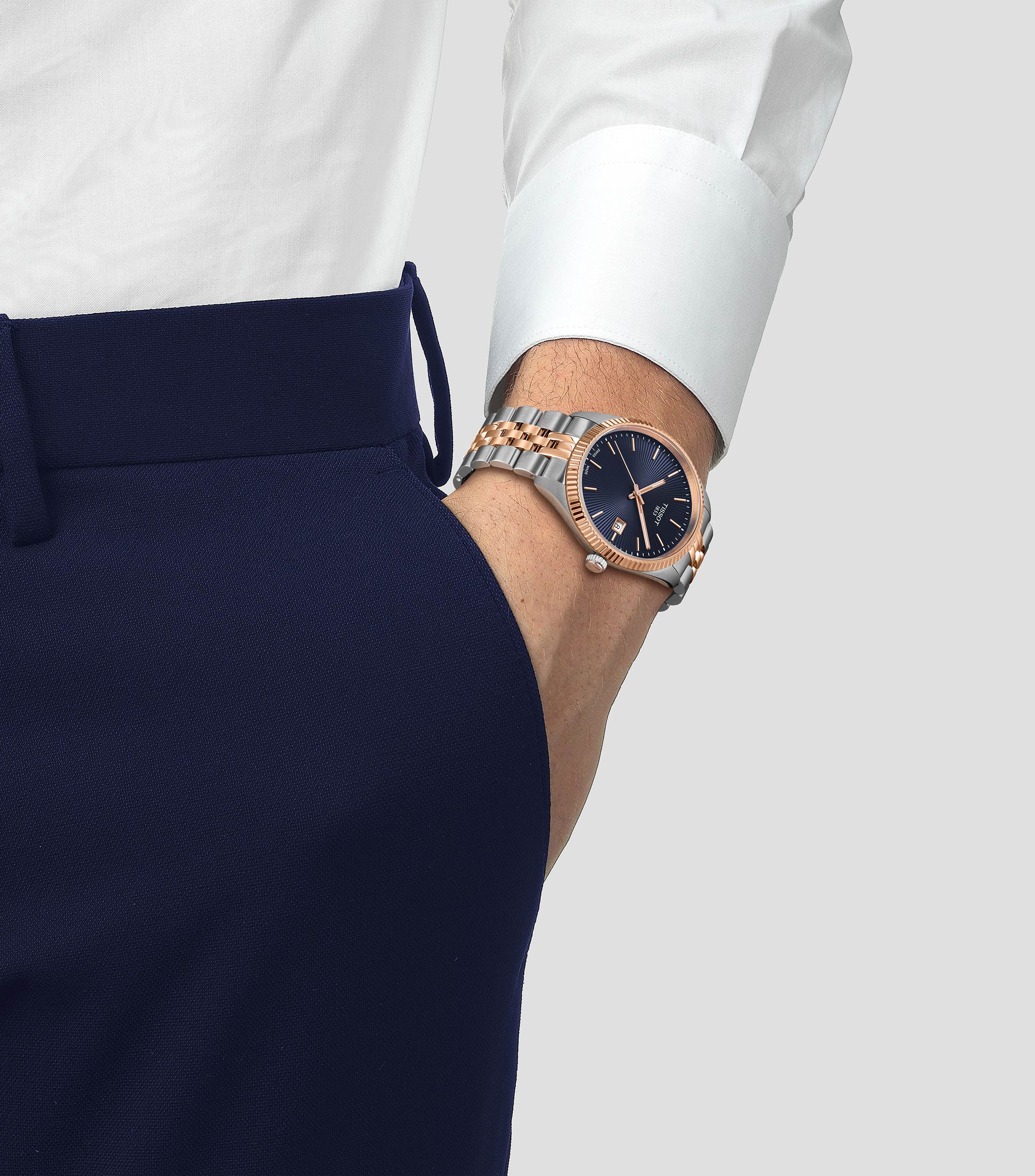 Reloj para Hombre Ballade Casual Azul, Oro Rosa