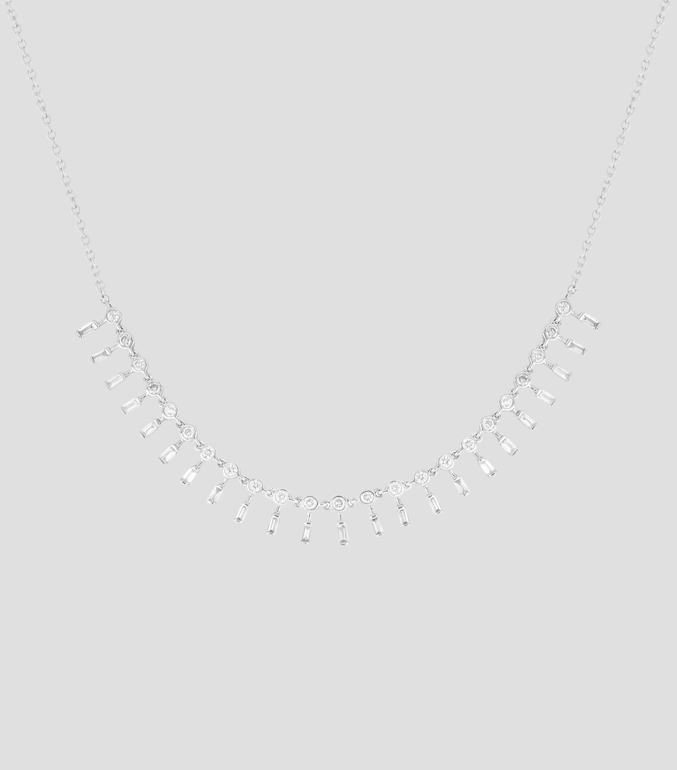 Gargantilla en oro blanco 18 Kilates con diamantes Mujer