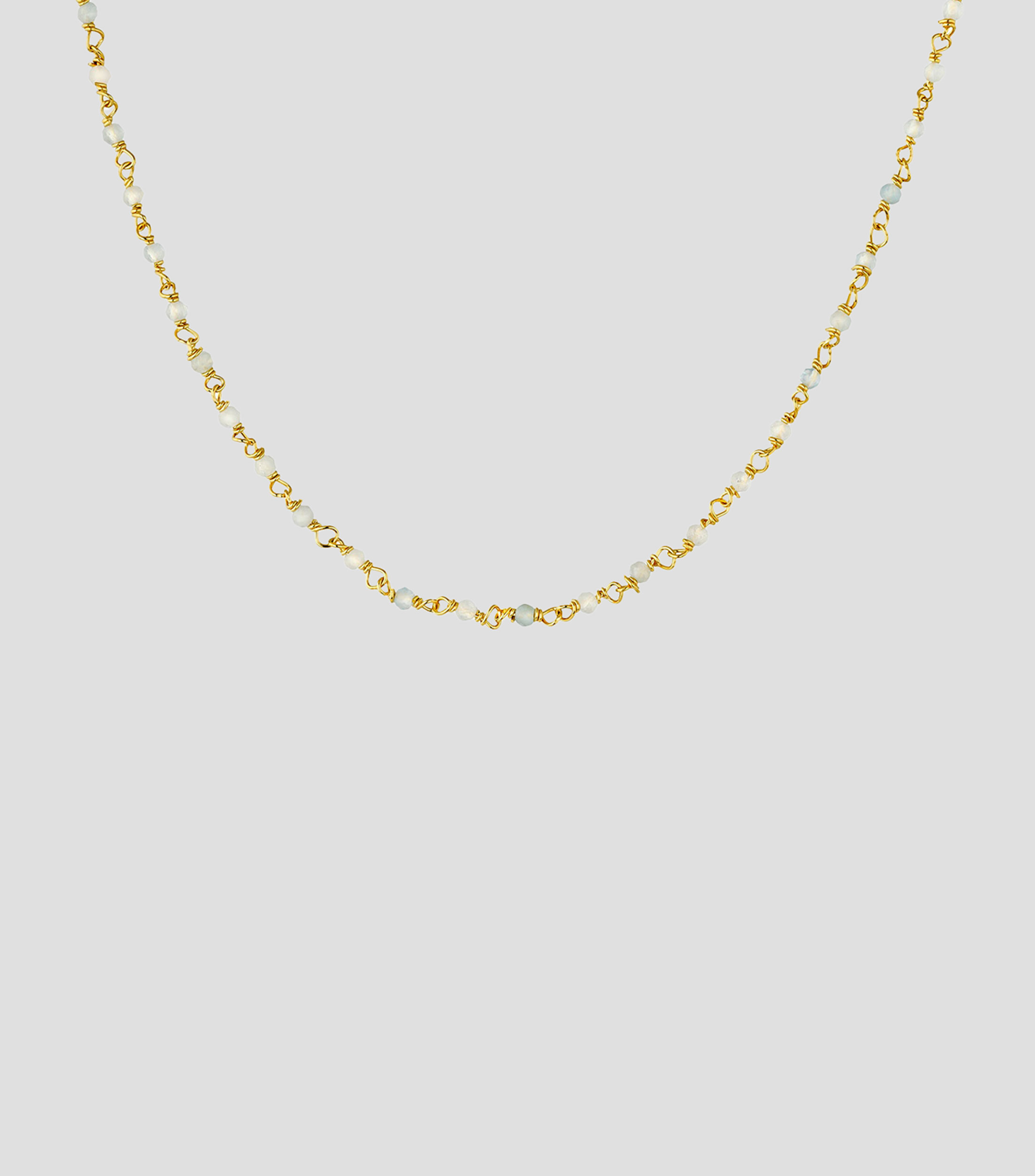 Collar en plata .925 con bolitas de aguamarina Big Daddy Mujer