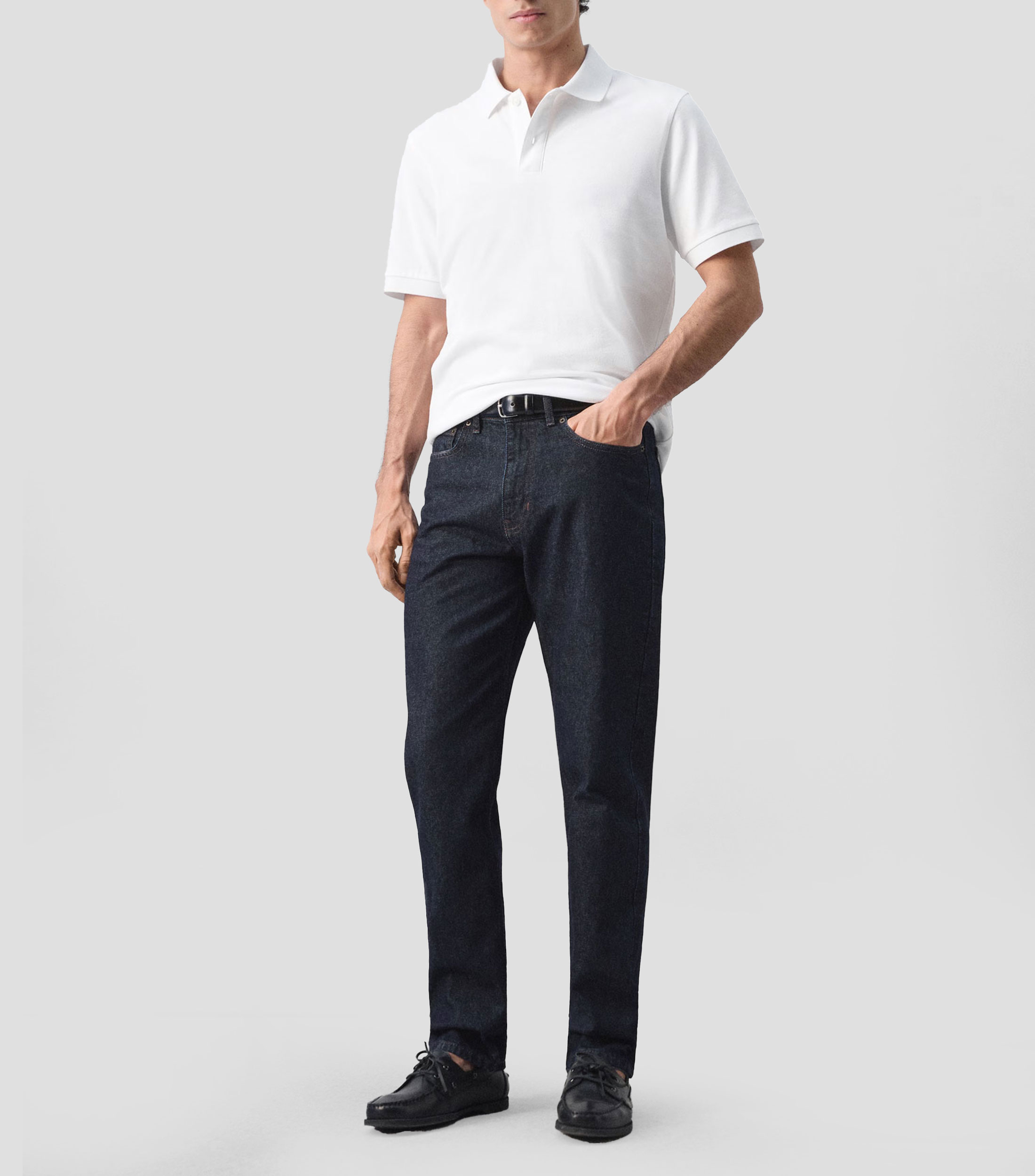 Playera tipo polo manga corta lisa Hombre