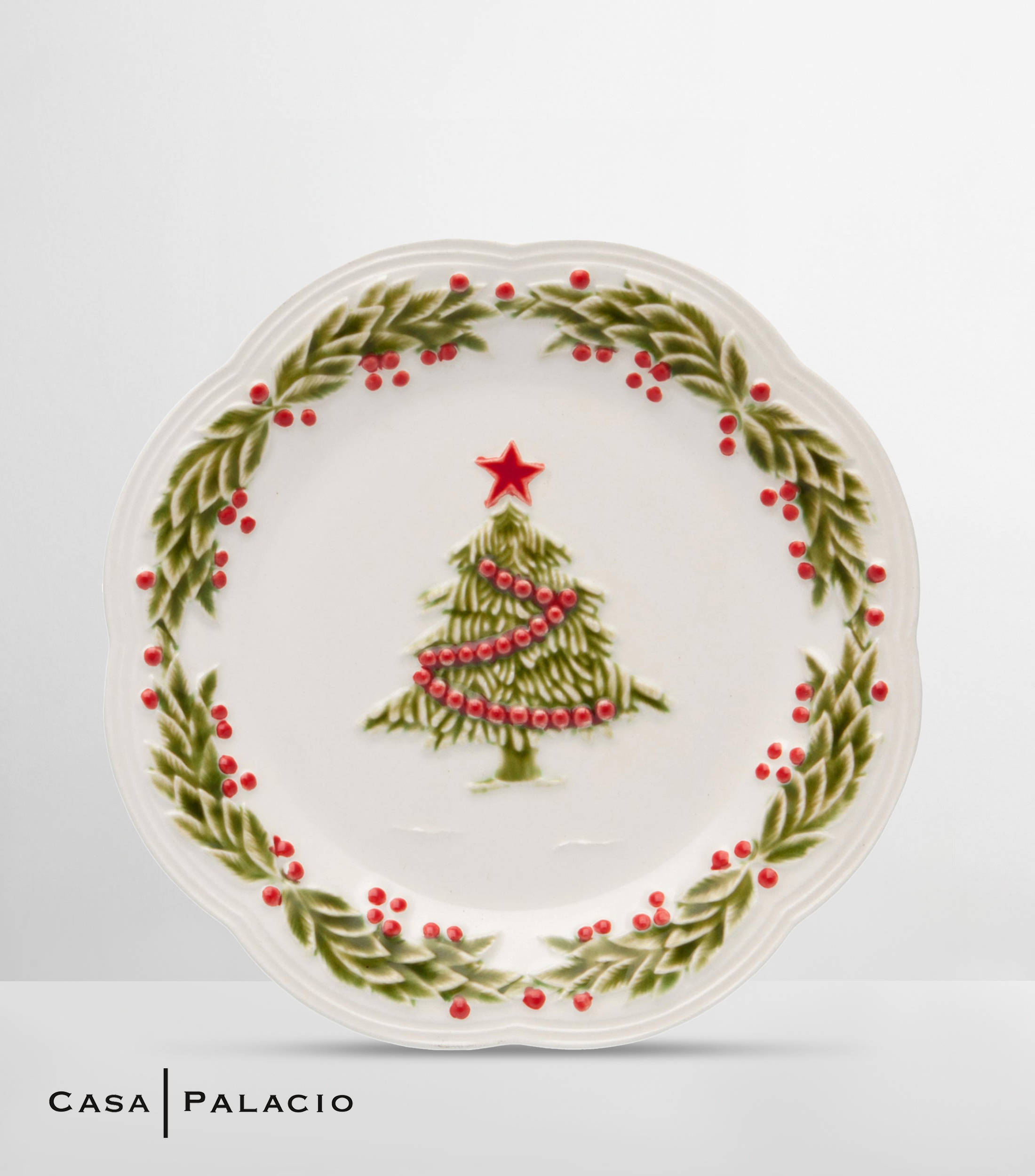 Plato para fruta con pino de navidad Natal