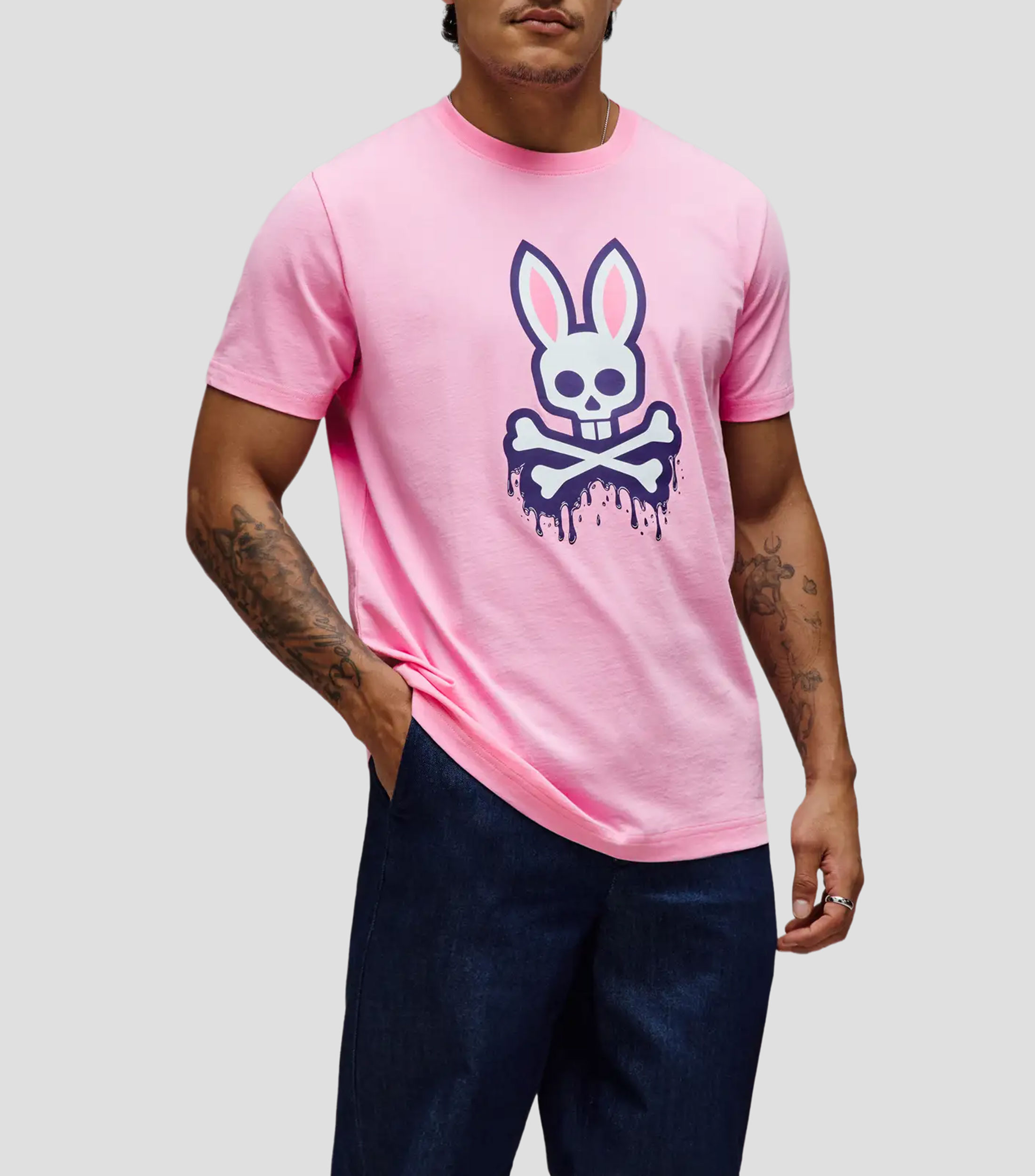 Playera cuello redondo manga corta estampada Hombre