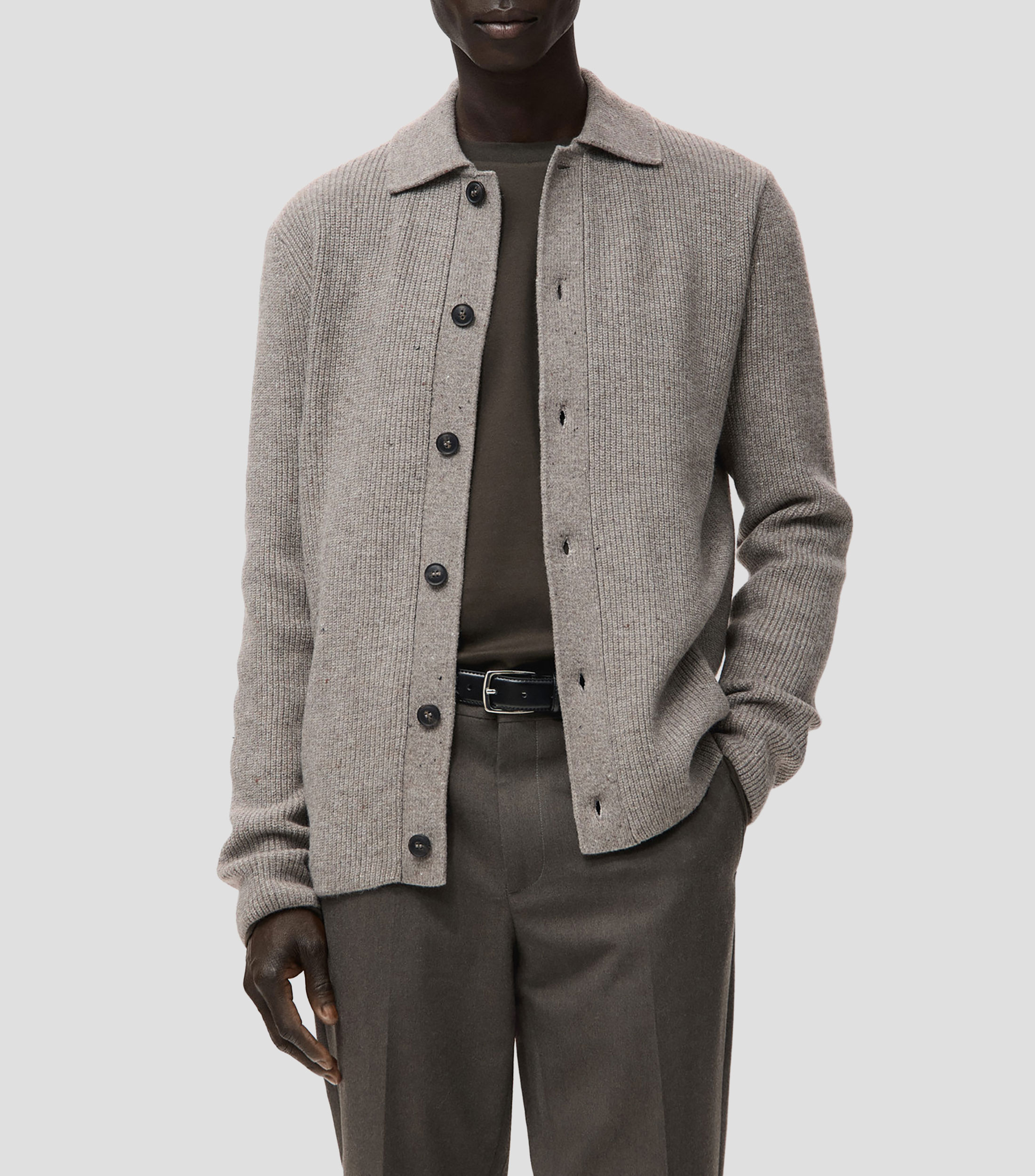 Cárdigan jaspeado Hombre