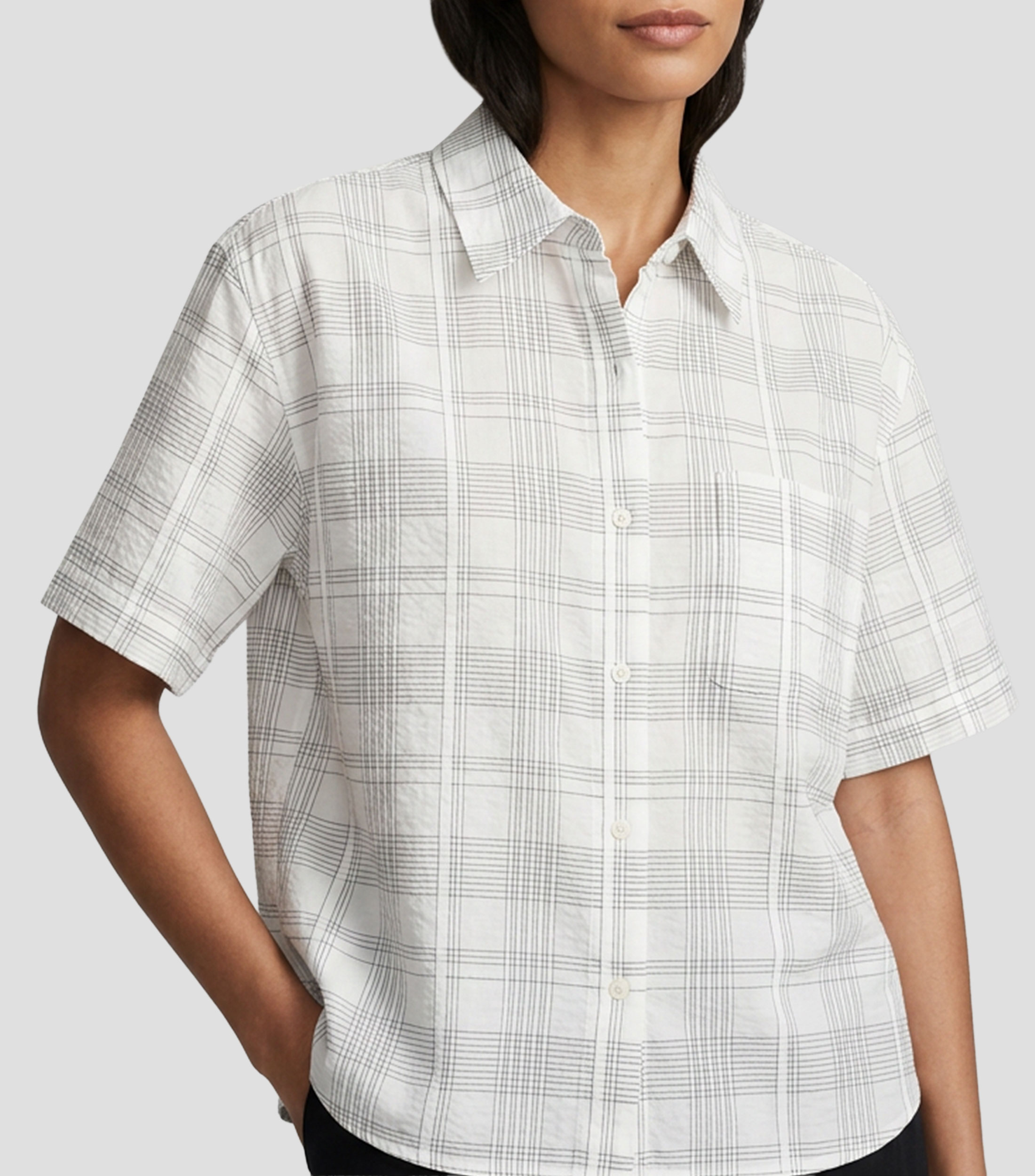Camisa cuadros manga corta Connie Mujer