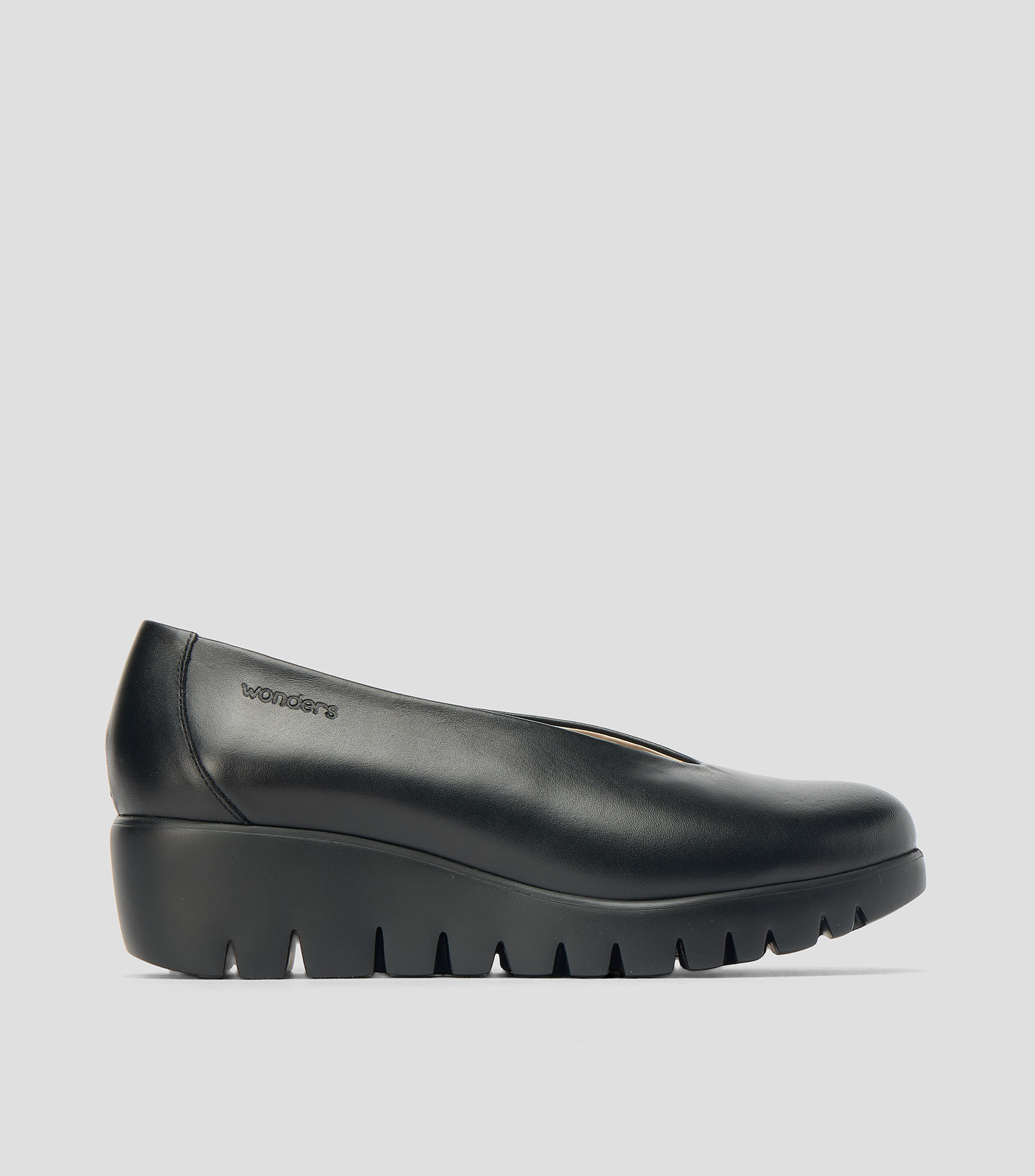 Zapatos casuales con plataforma en piel Mujer