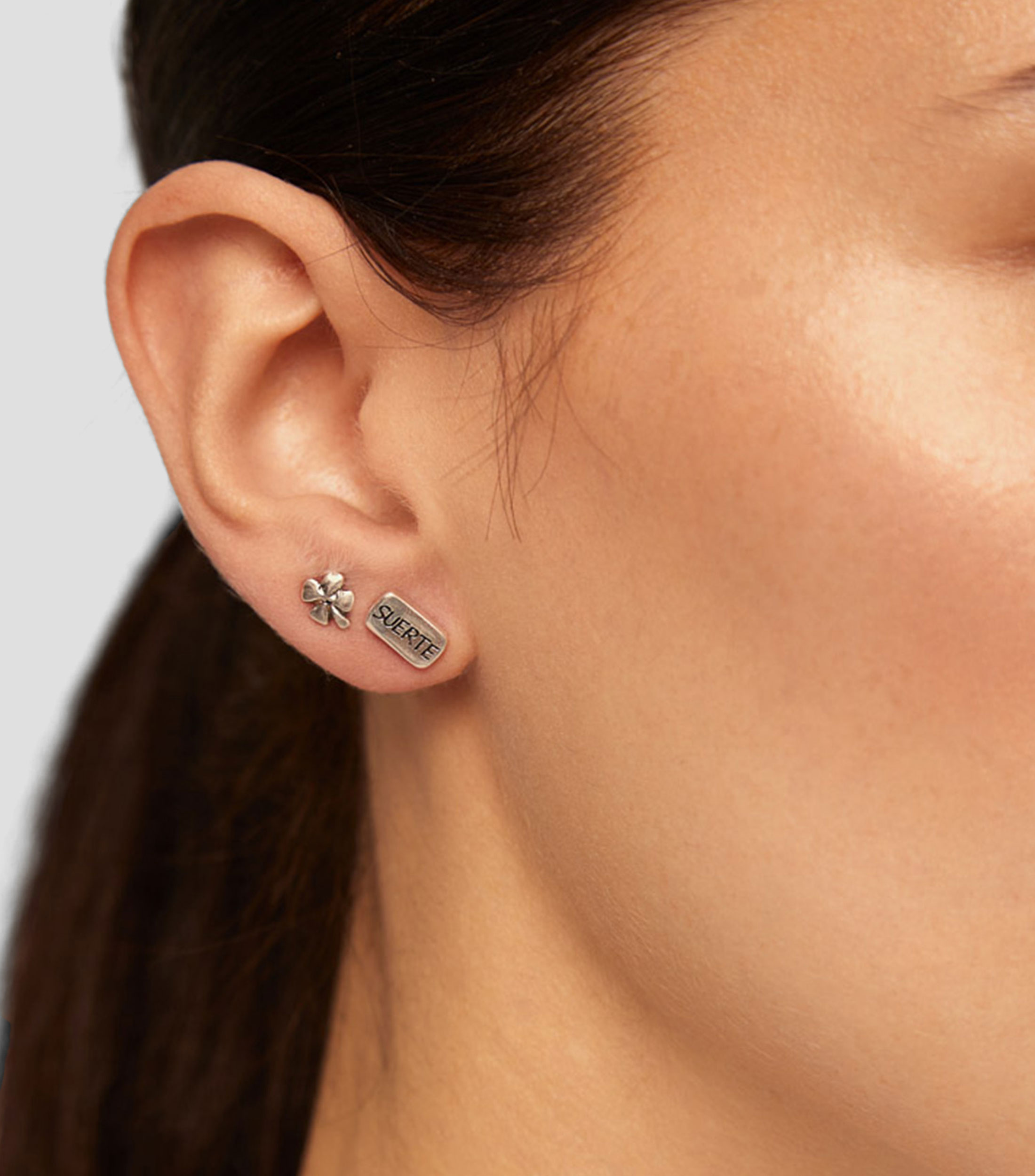 Arete en forma de trebol Mujer