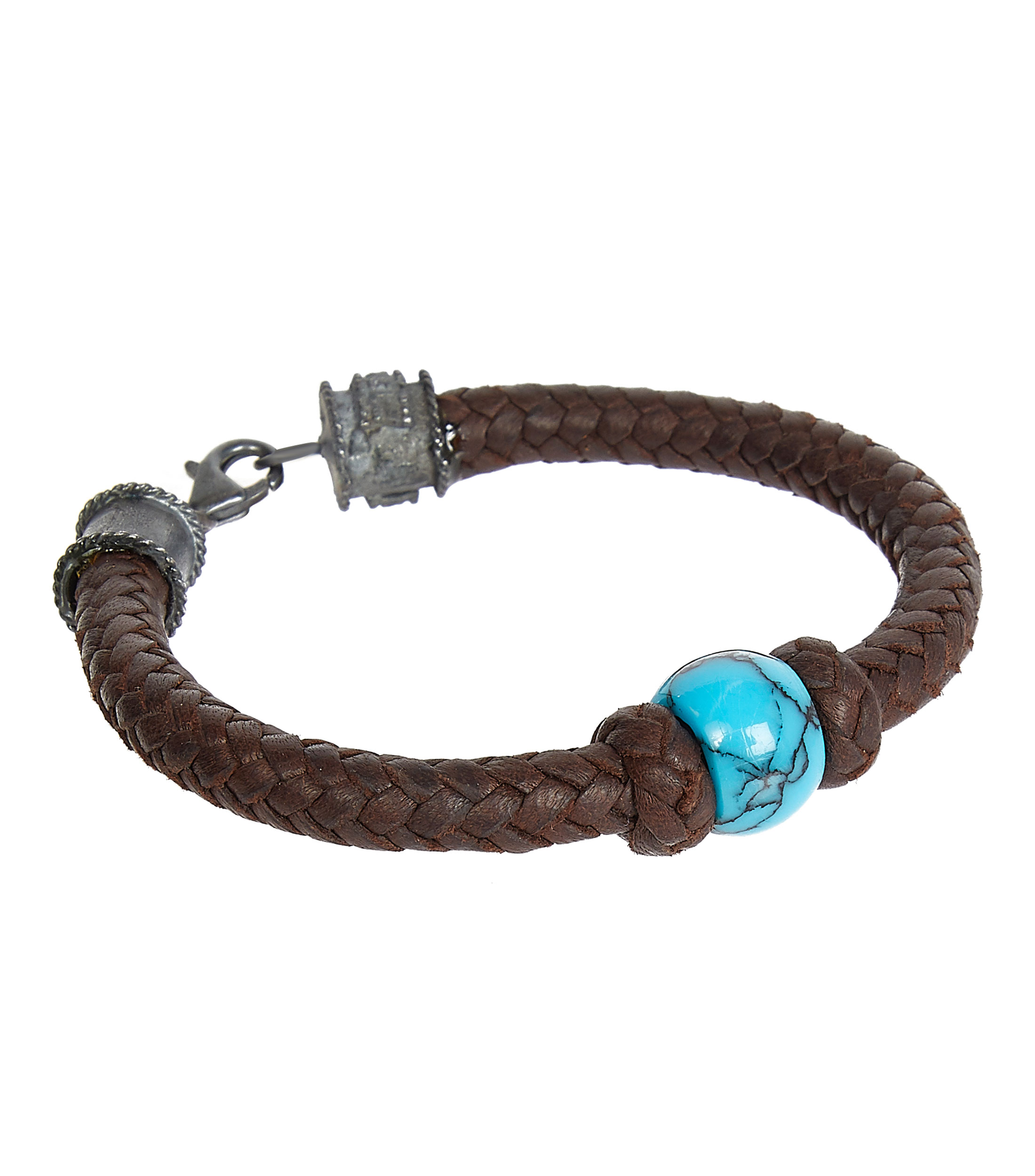 LEATHER STONE BRACELET