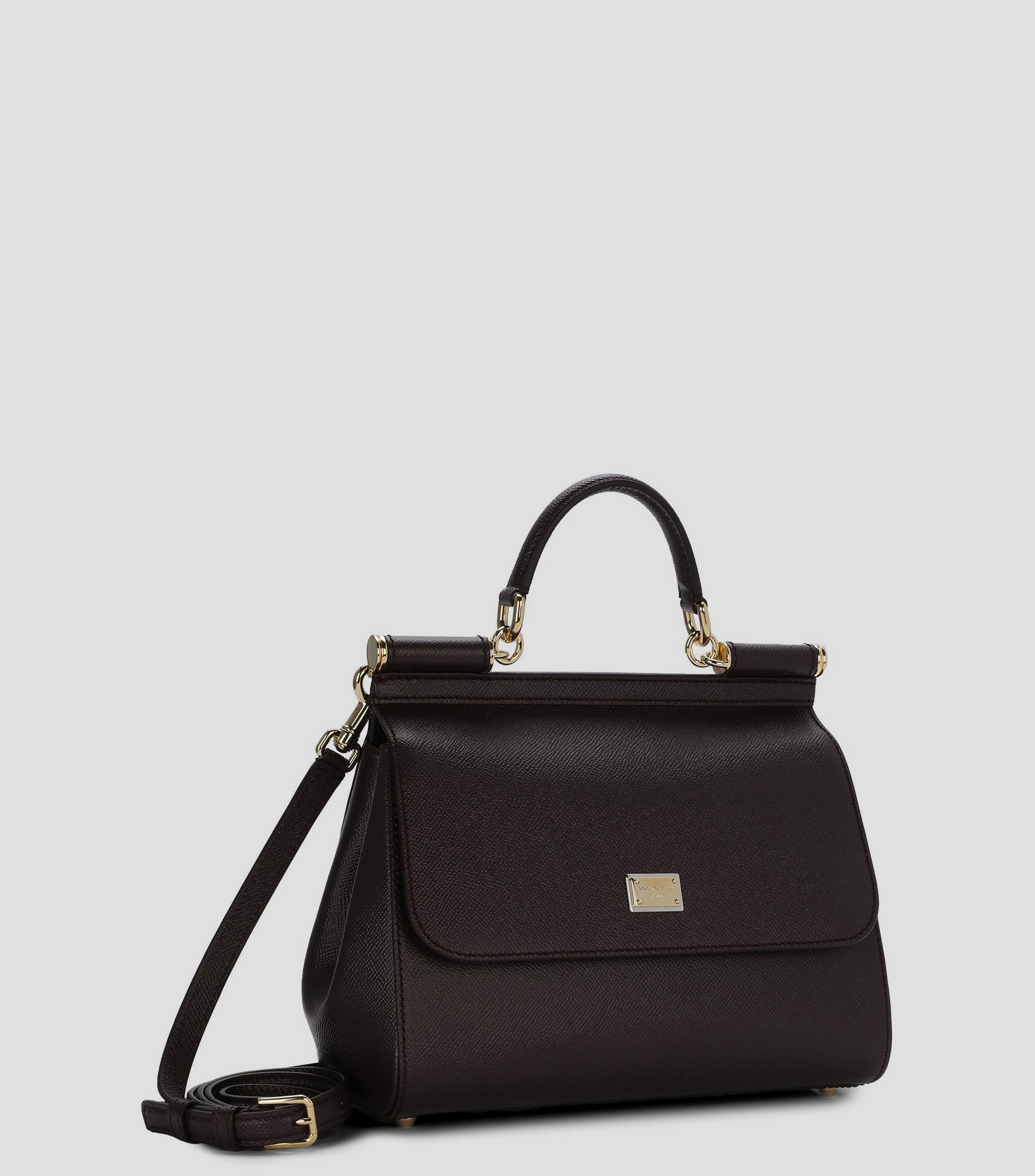 Bolsa satchel vino en piel Sicily Medium lisa Mujer