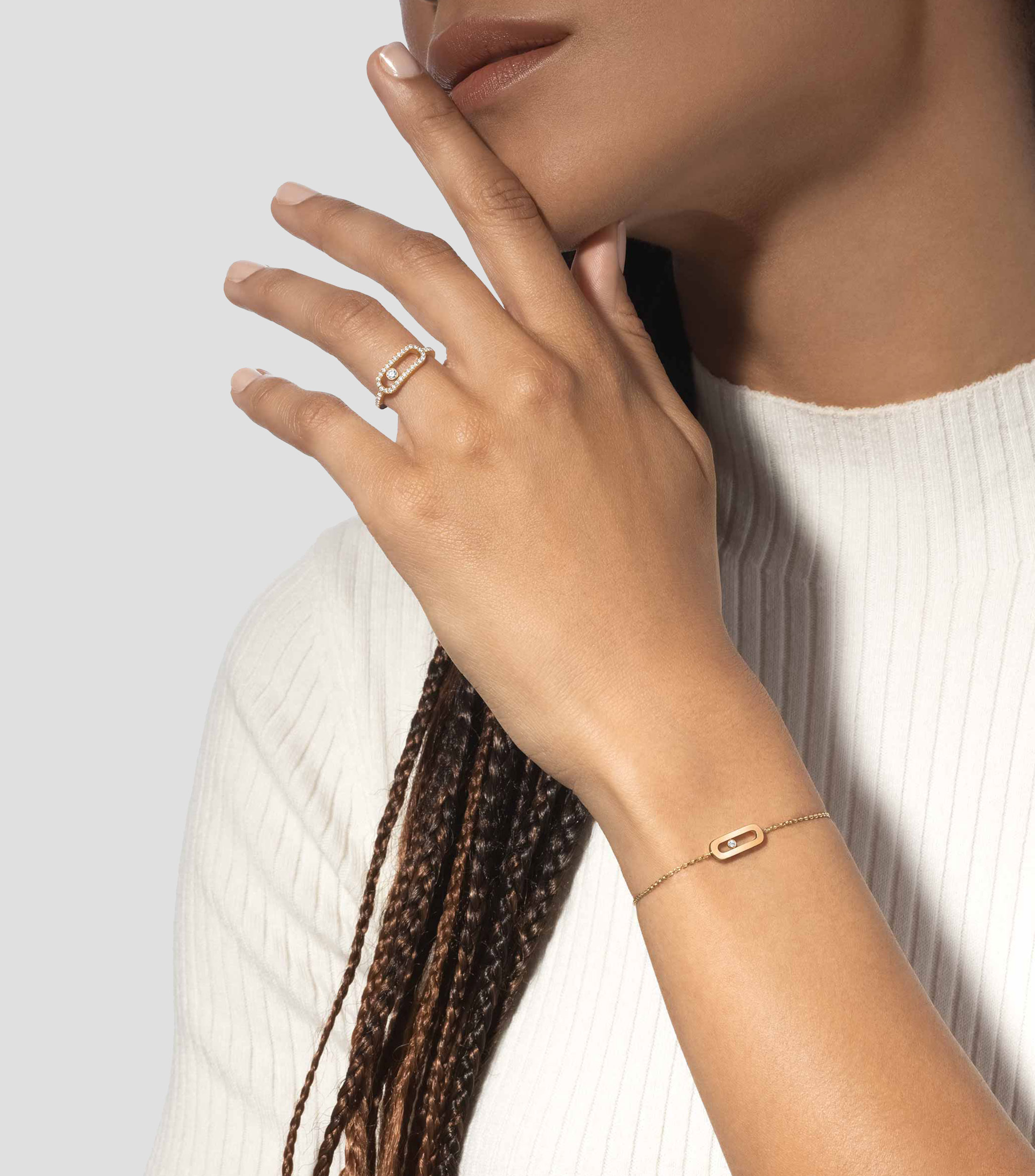 Pulsera en oro amarillo de 18 kilates con diamantes Move Uno Mujer