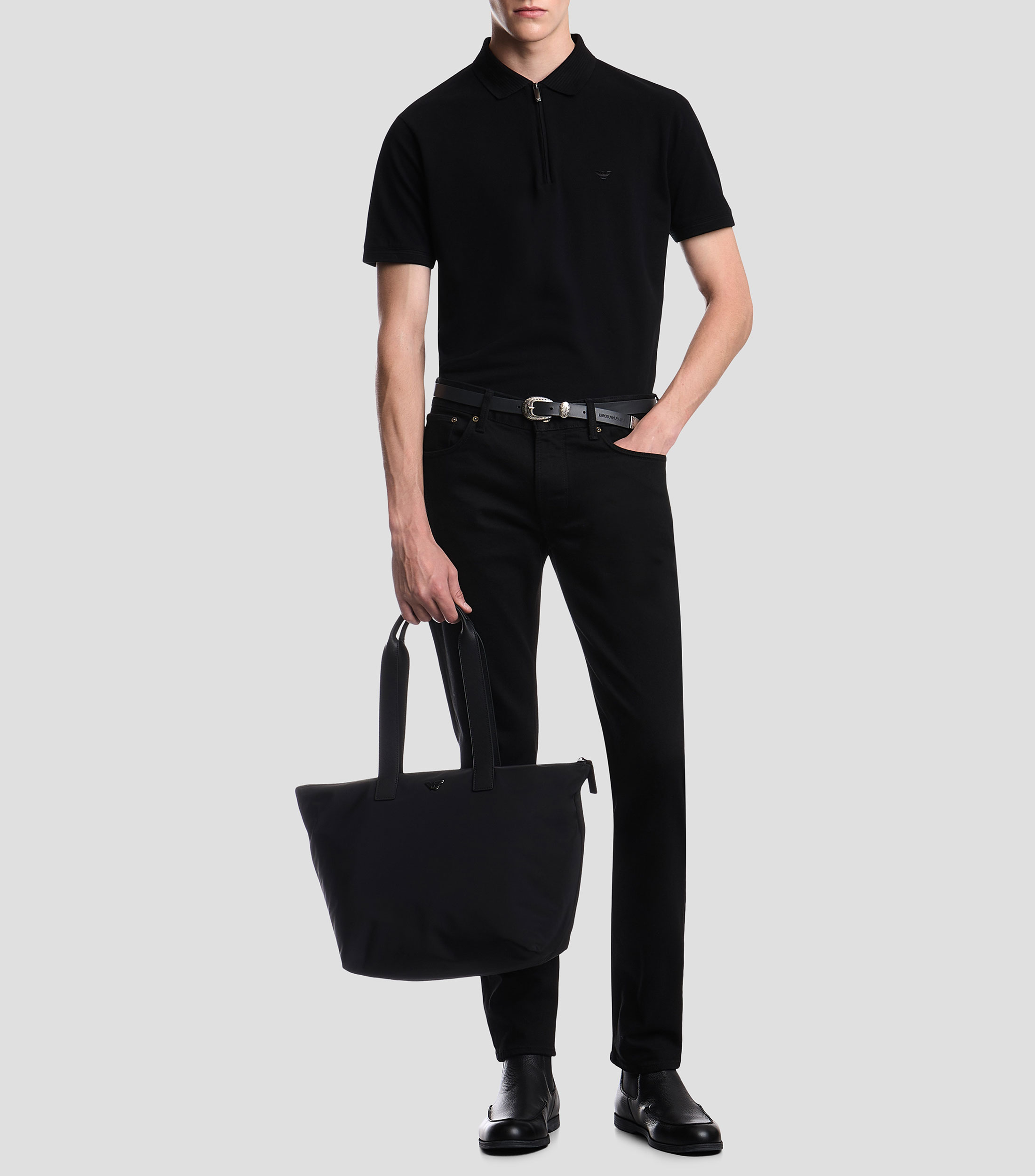 Playera tipo polo manga corta lisa Hombre