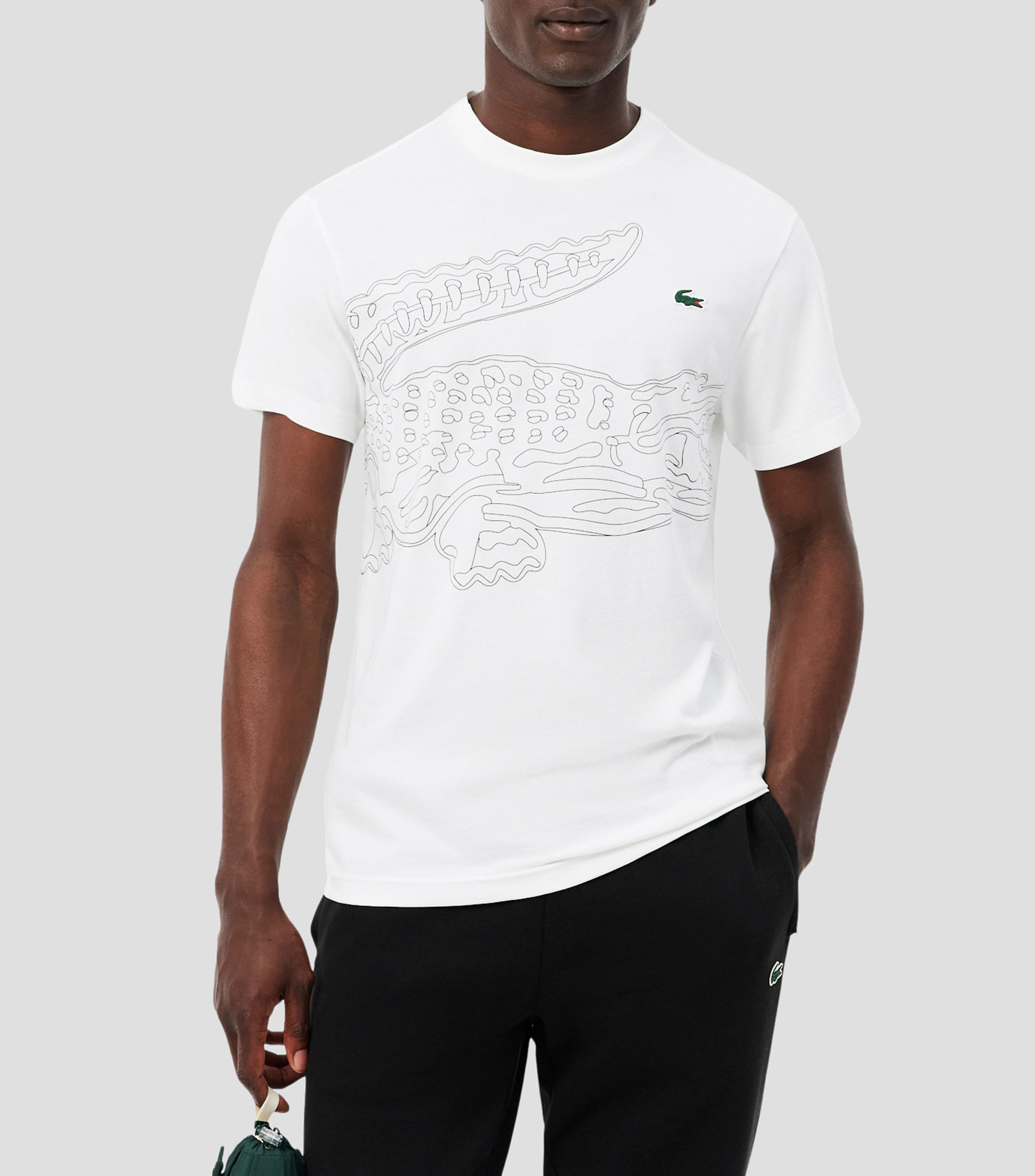 Playera cuello redondo manga corta con estampado Hombre