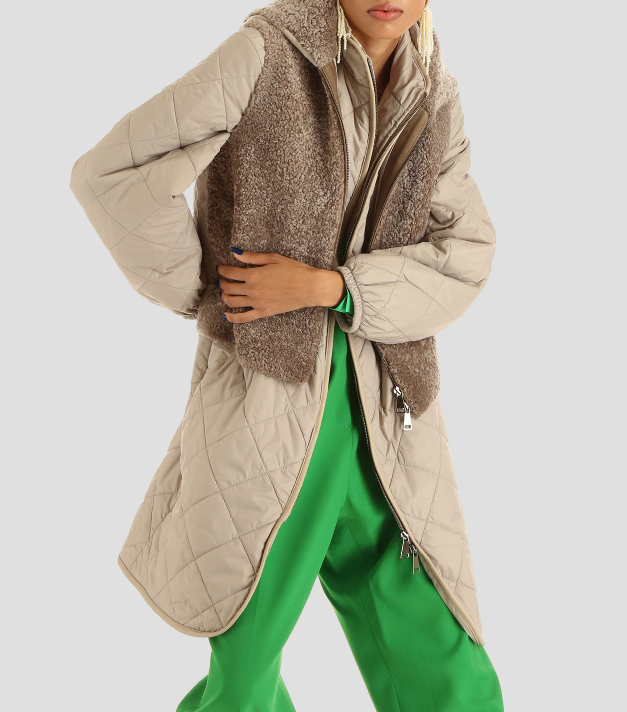Abrigo Puffer midi con cierre Mujer