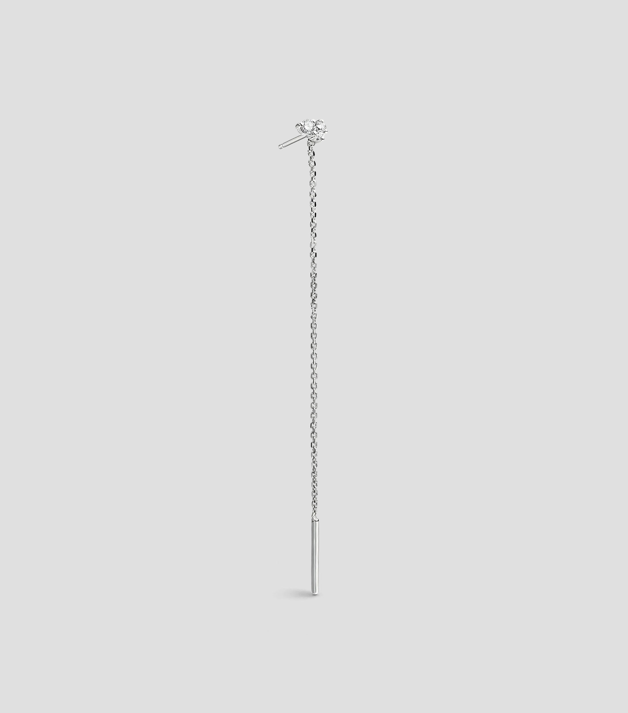 Arete individual en oro blanco de 18 kilates Mujer