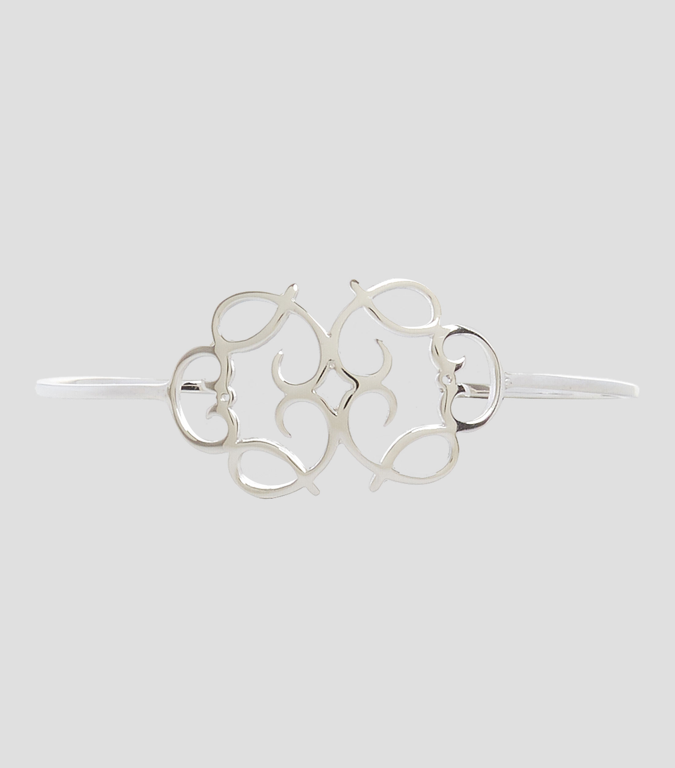 Brazalete ajustable en plata Mujer