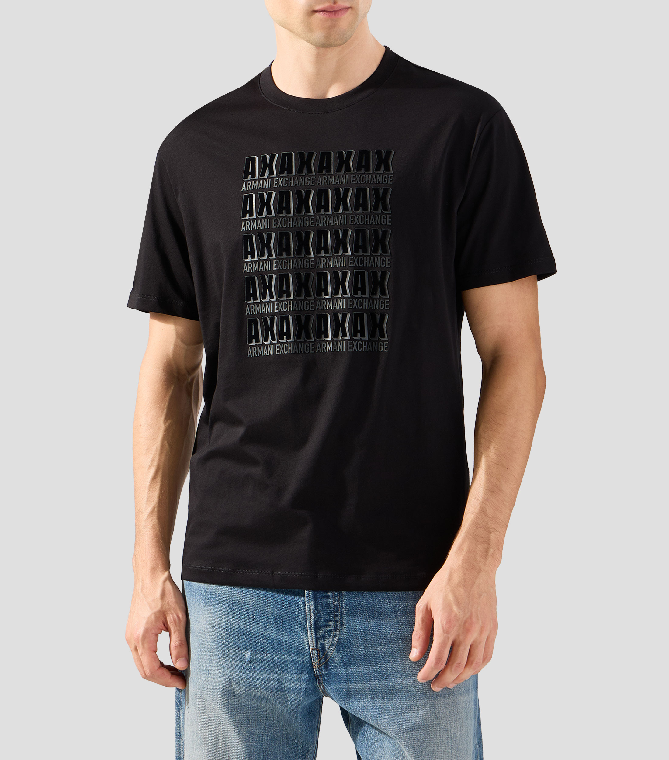 Playera cuello redondo manga corta estampada Hombre