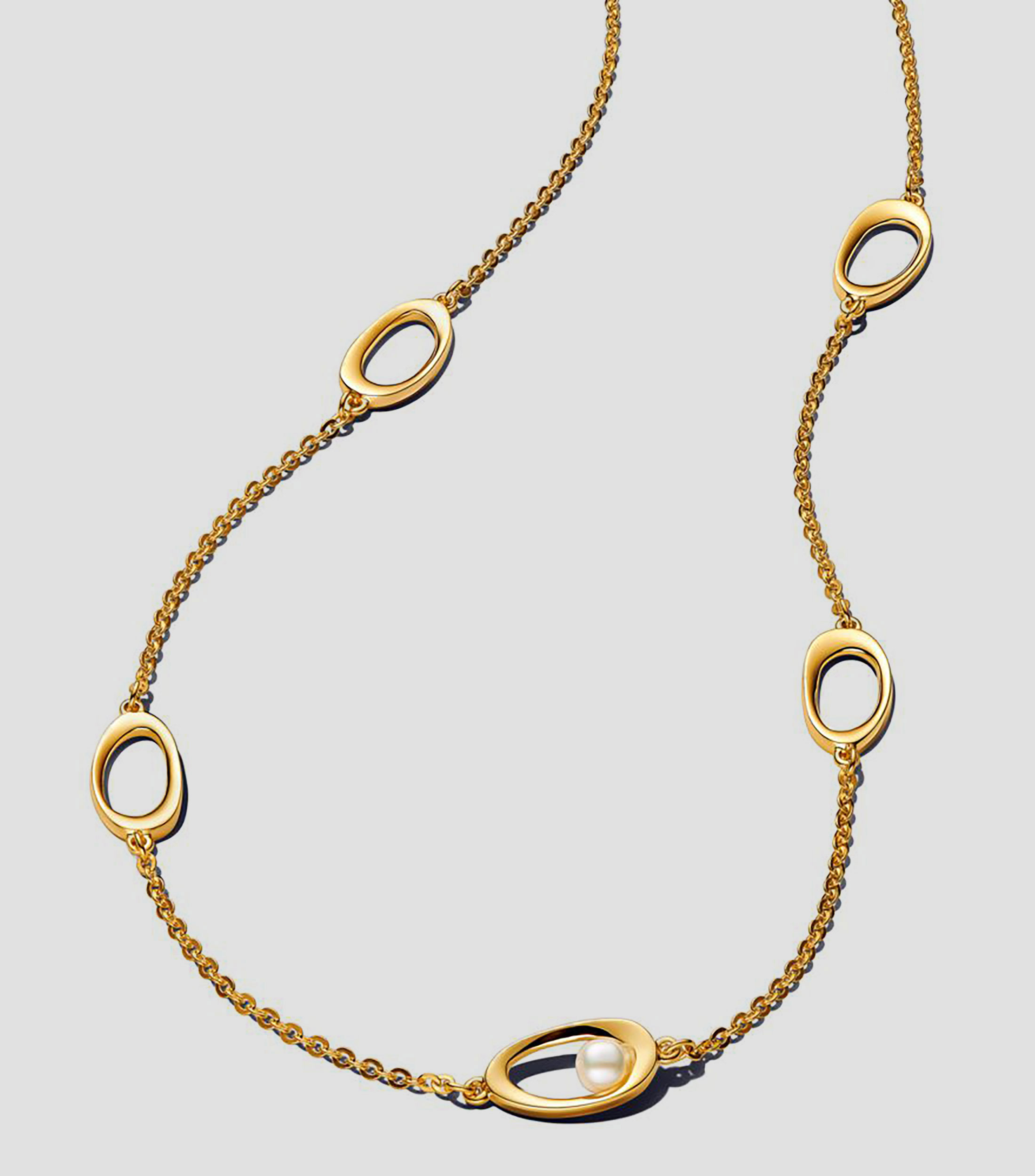 Collar Ovalo en Plata con Perla Mujer