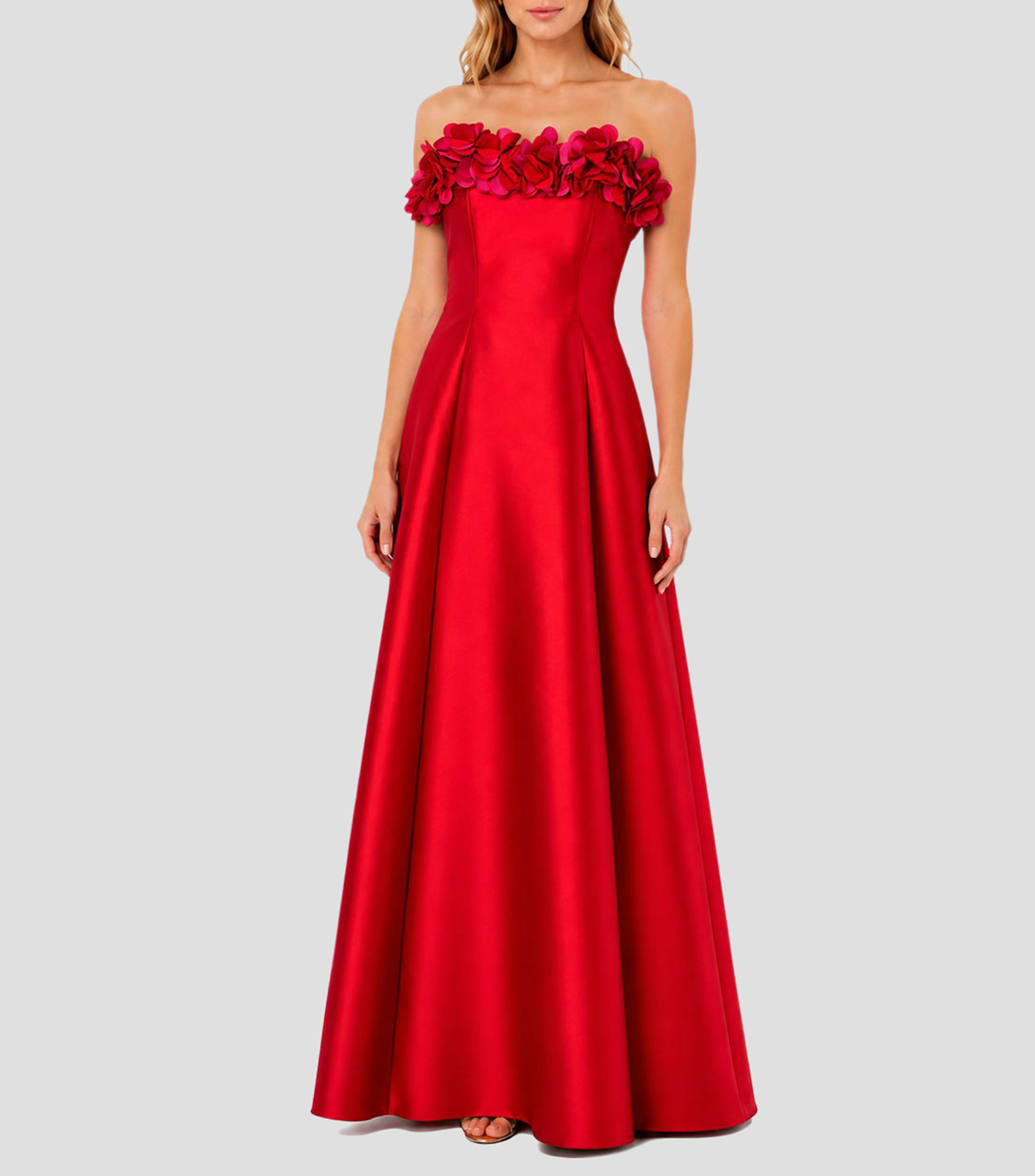 Vestido de fiesta largo liso Mujer