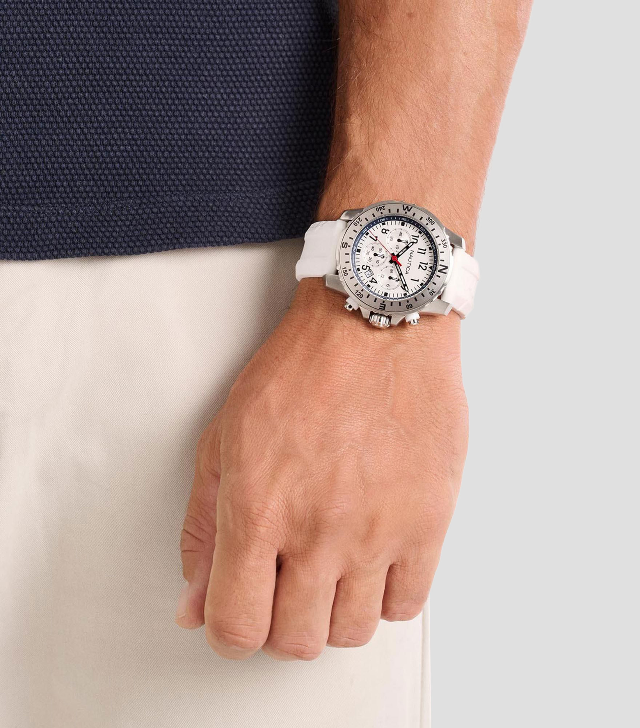 Reloj para Hombre Riding Sail Casual Blanco, Plateado
