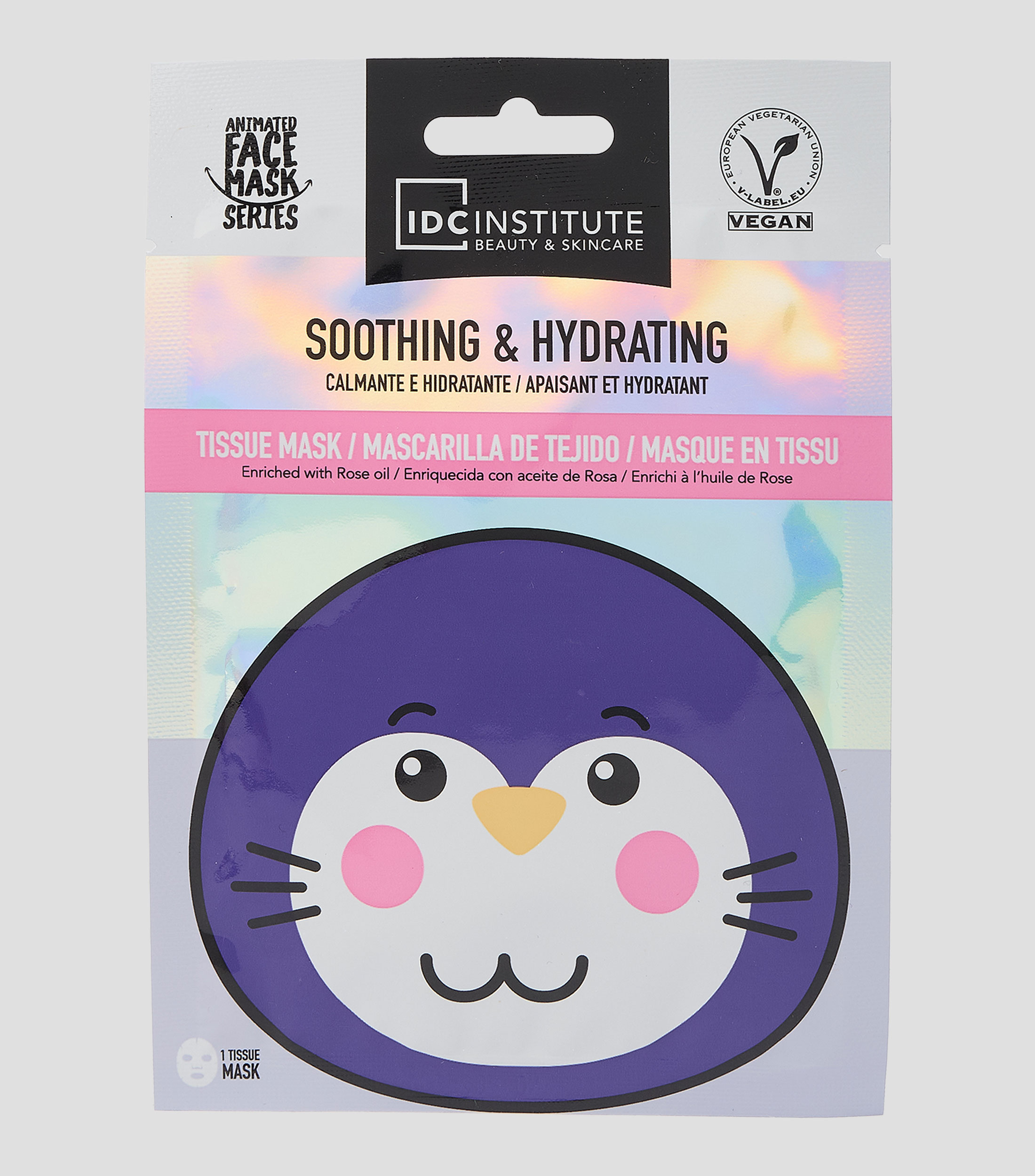 IDC Institute, mascarilla de tejido Gato - relajante e hidratante, 22 ml