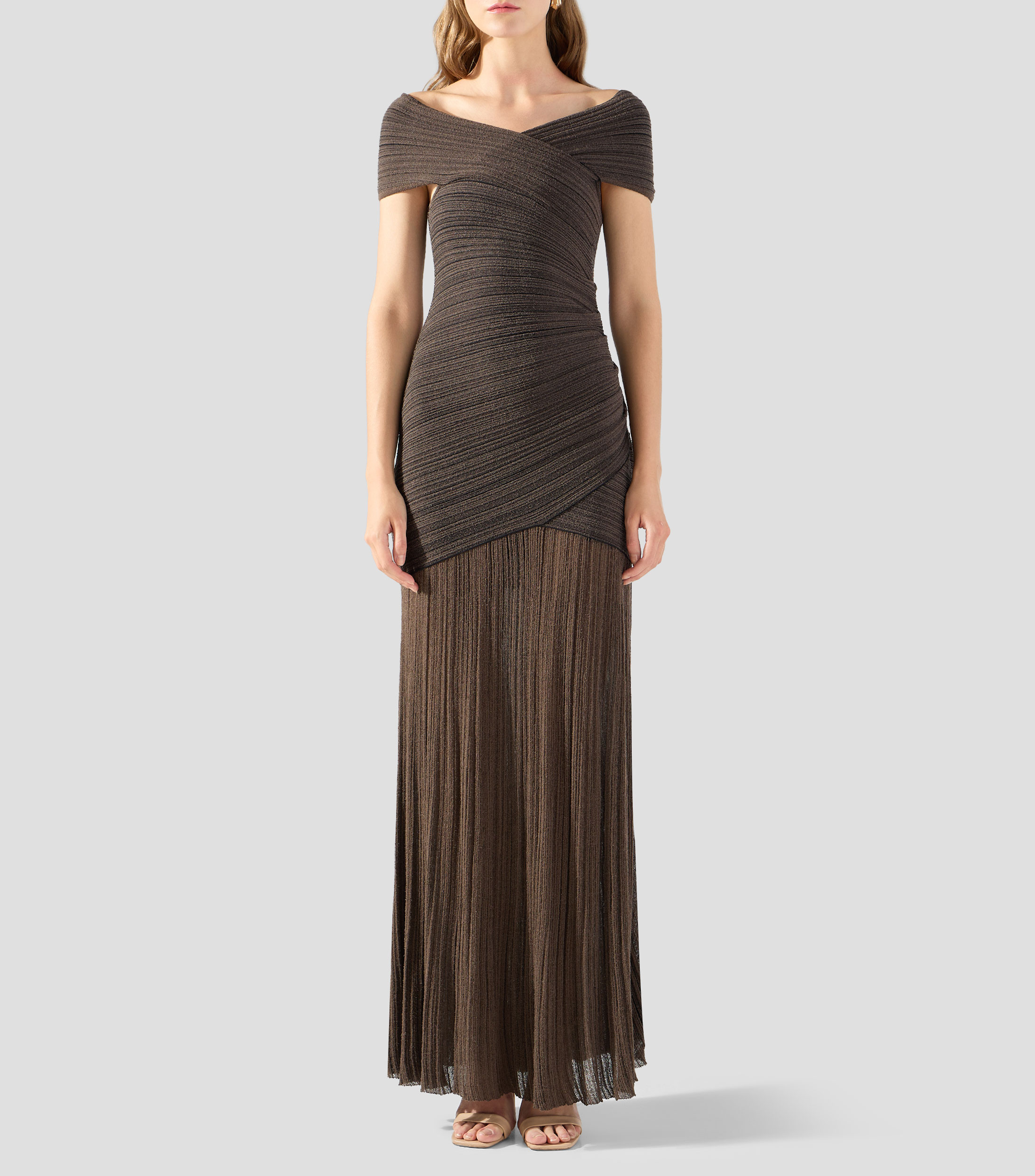 Vestido largo liso Mujer