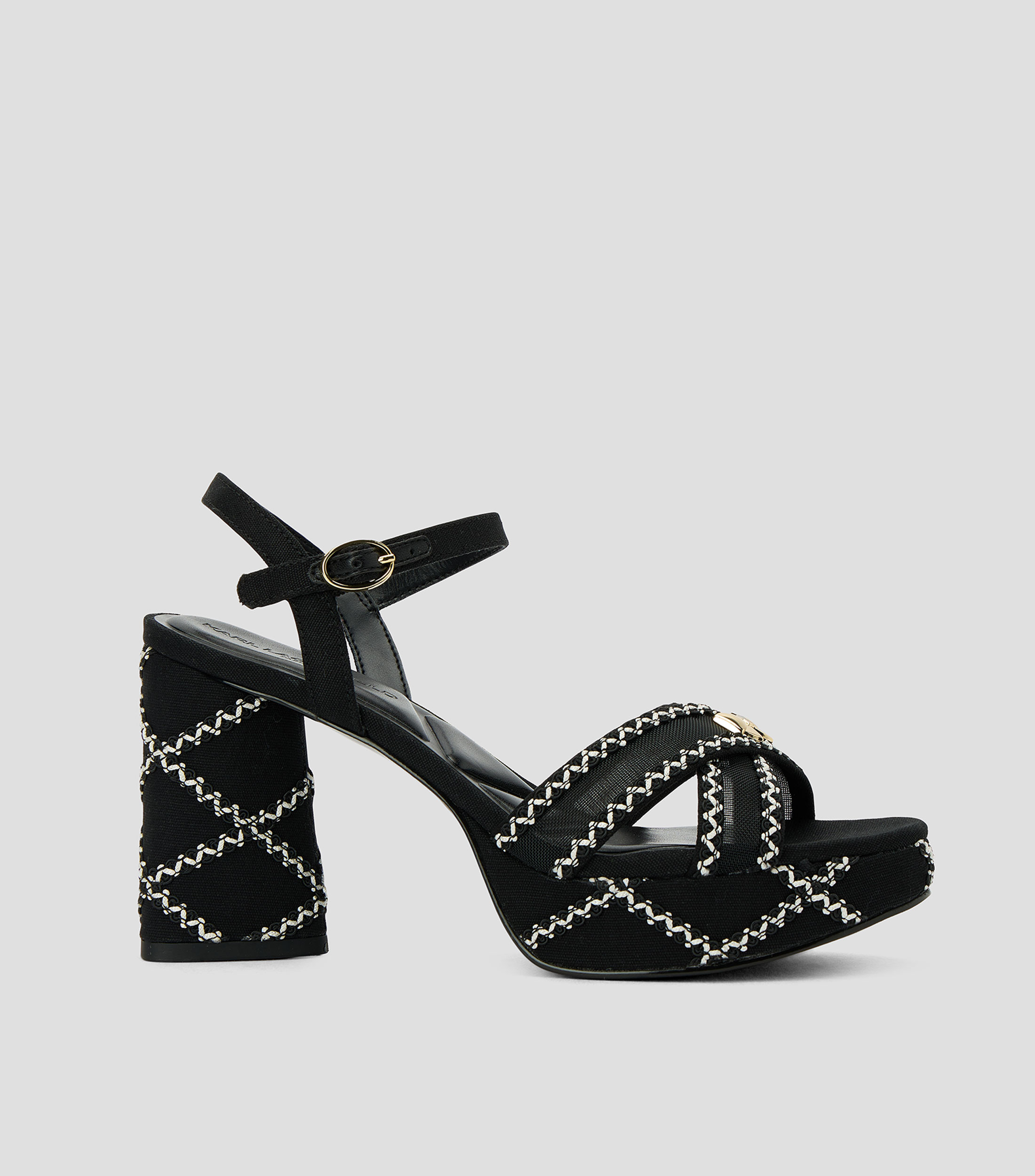 Sandalias con tacón alto y ancho Mujer