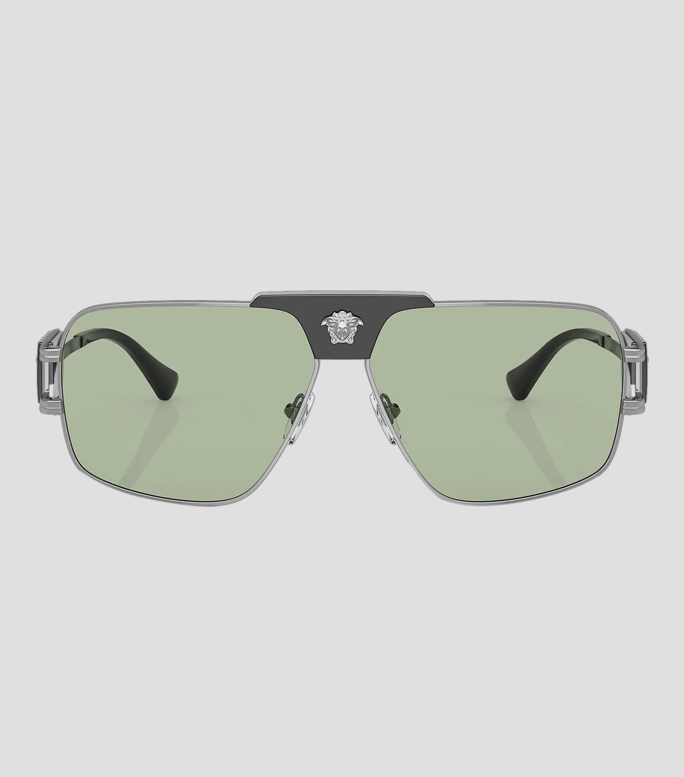 Lentes de sol aviador plateados Hombre