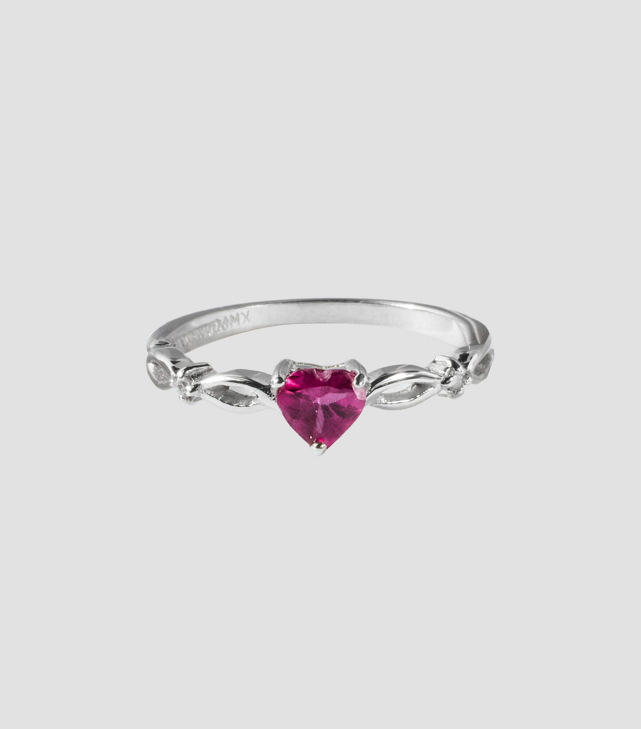 Anillo solitario en oro blanco de 14 kilates con turmalina Mujer