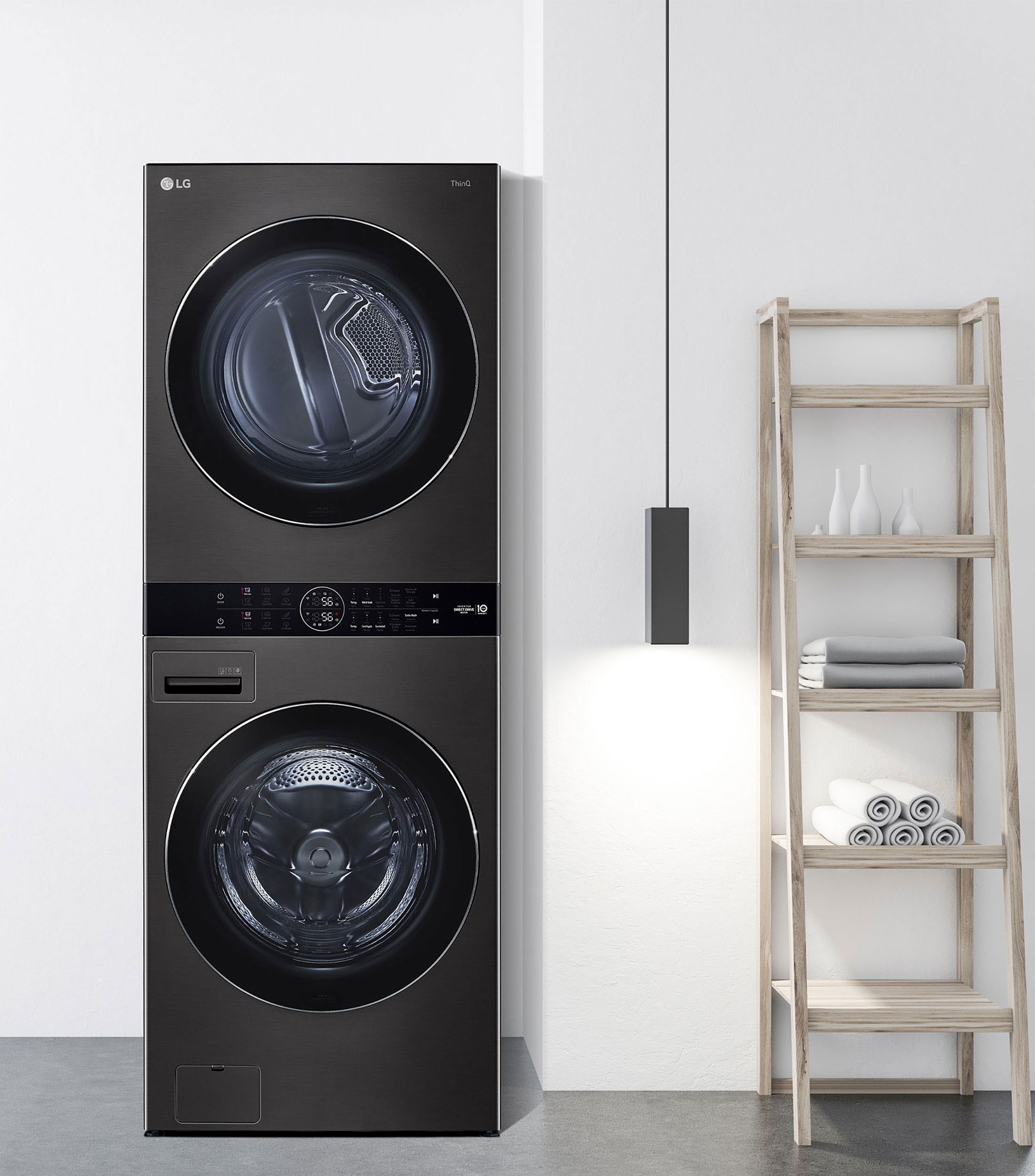 Centro de Lavado LG WashTower Eléctrico Frontal 22 Kg Negro